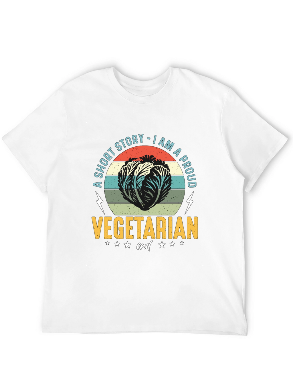 Proud Vegetarian T-Shirt - Cabbage Design