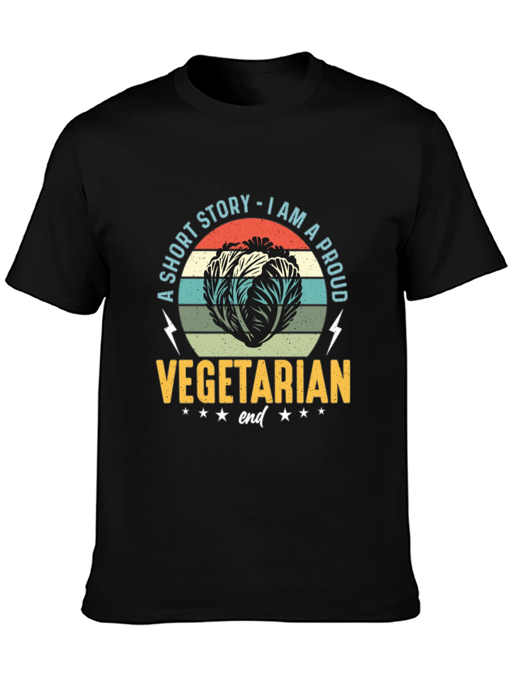 Proud Vegetarian T-Shirt - Cabbage Design