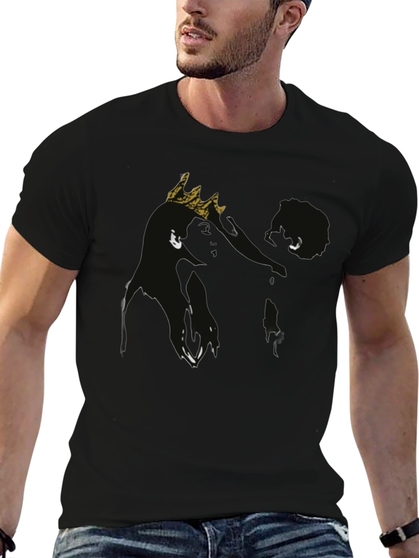 King Graphic Tee - Black Cotton T-Shirt