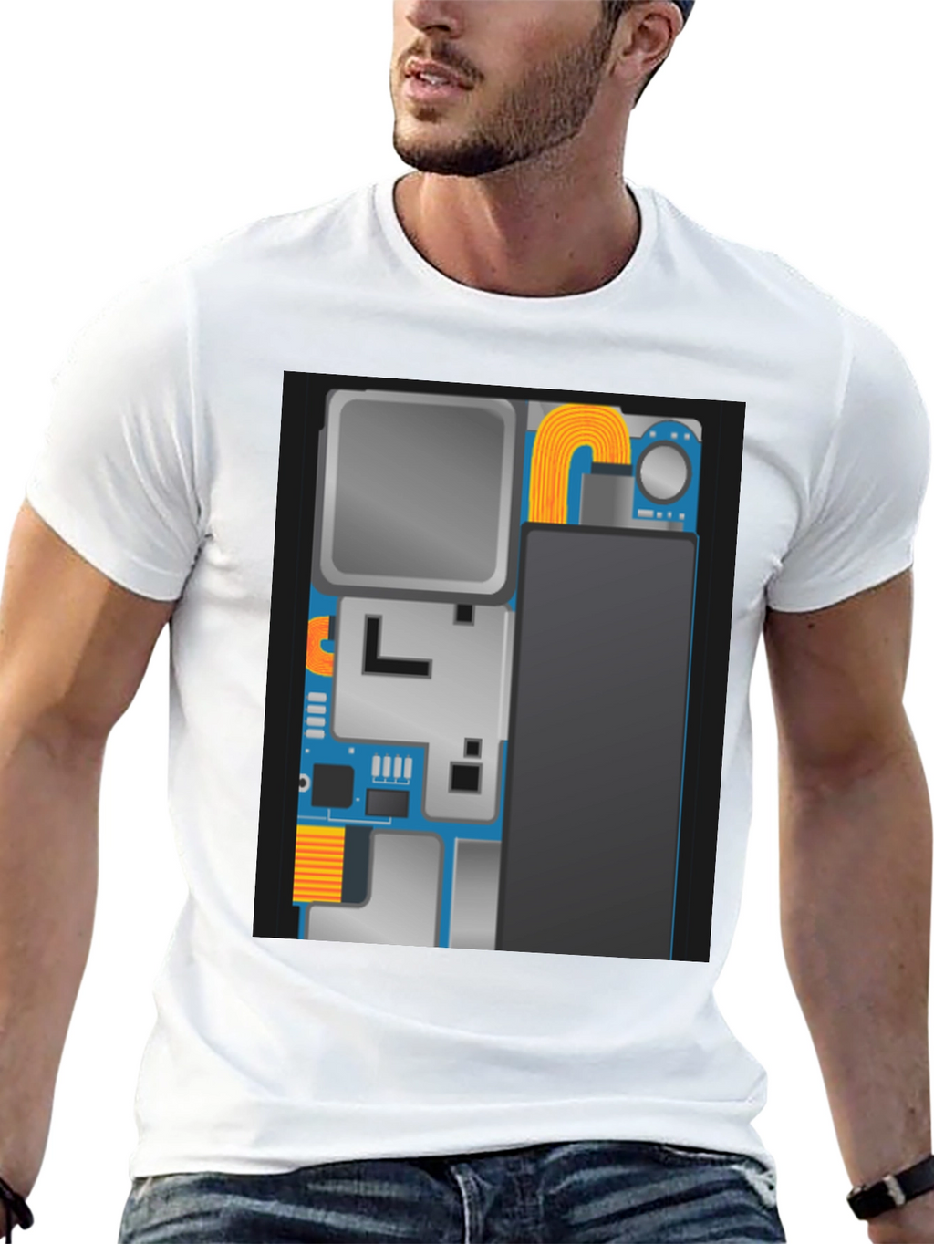 Tech Circuit Board Graphic Black T-Shirt