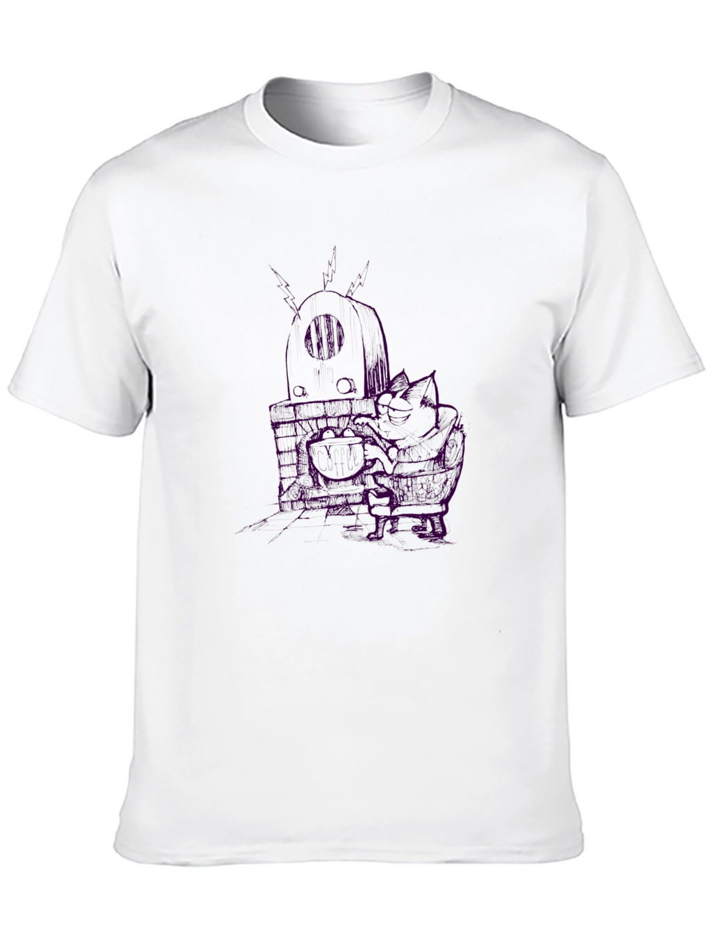 Edgy Graphic Tee - Skull Design Black Cotton