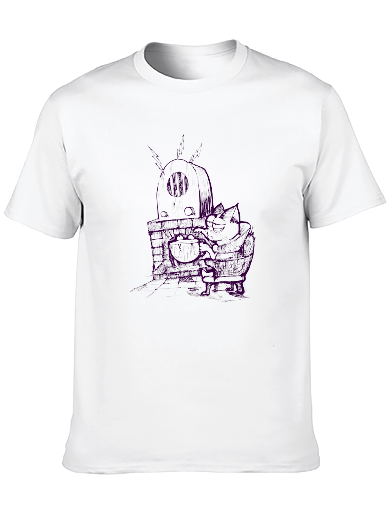 Edgy Graphic Tee - Skull Design Black Cotton
