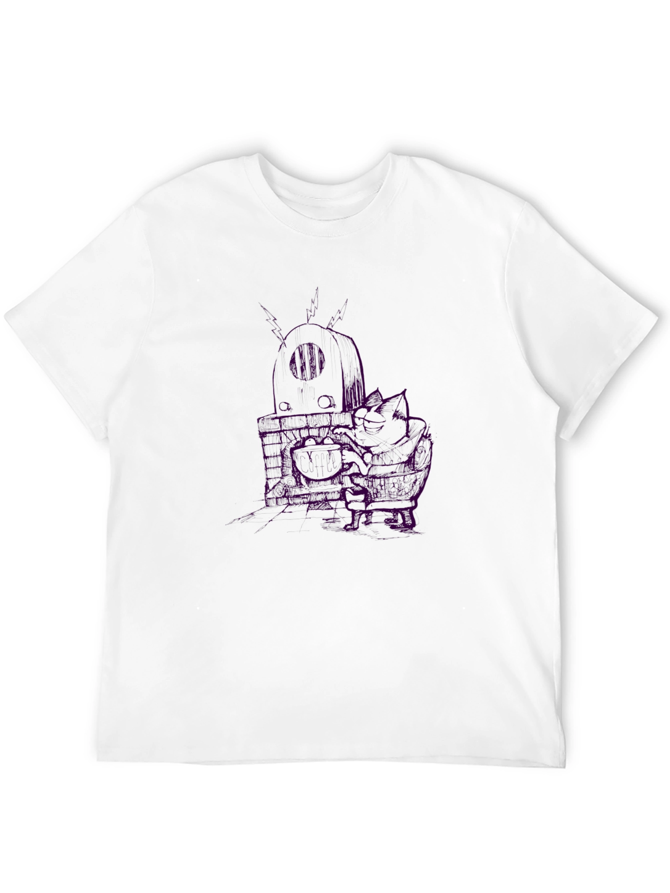 Edgy Graphic Tee - Skull Design Black Cotton