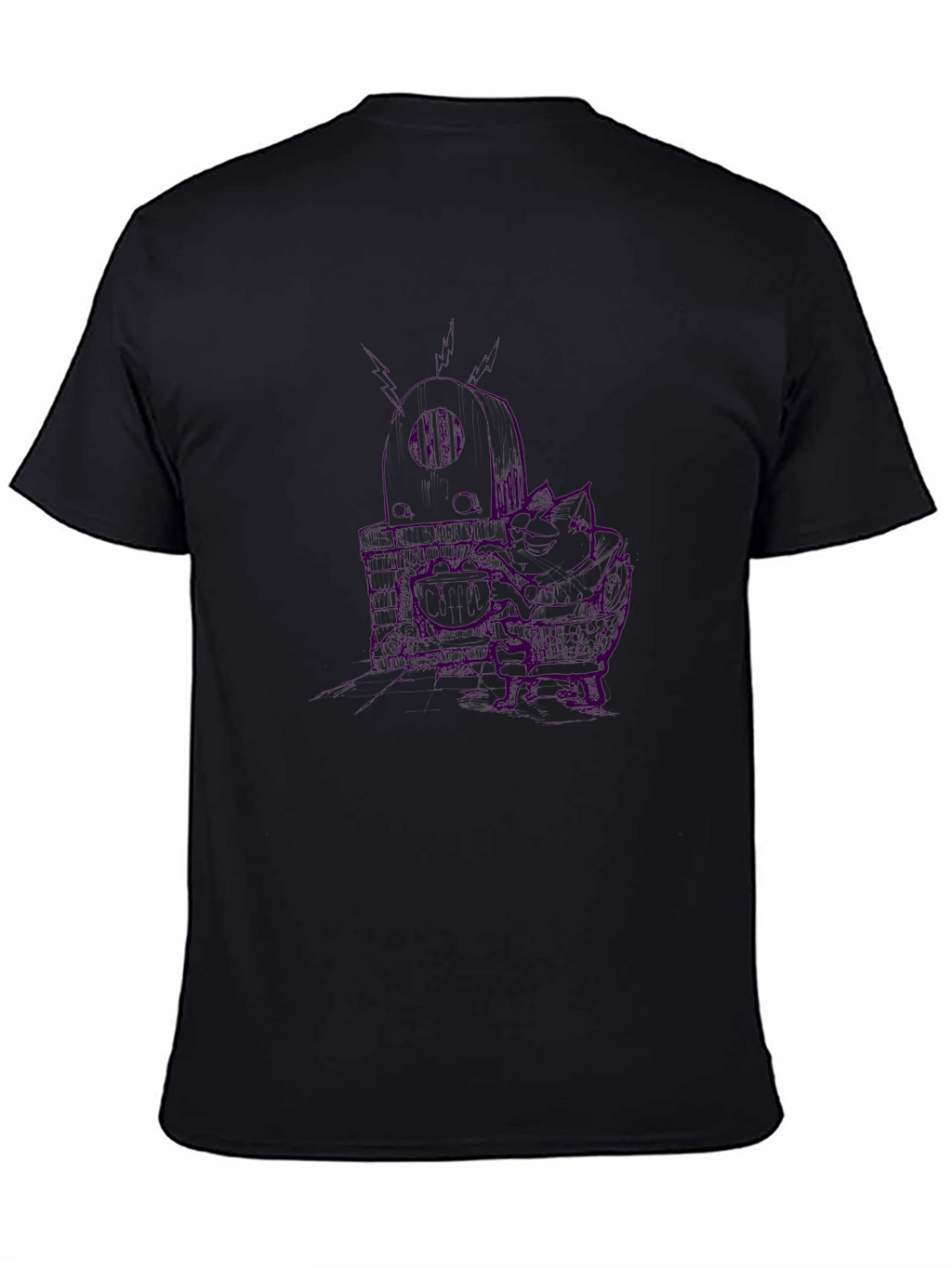 Edgy Graphic Tee - Skull Design Black Cotton
