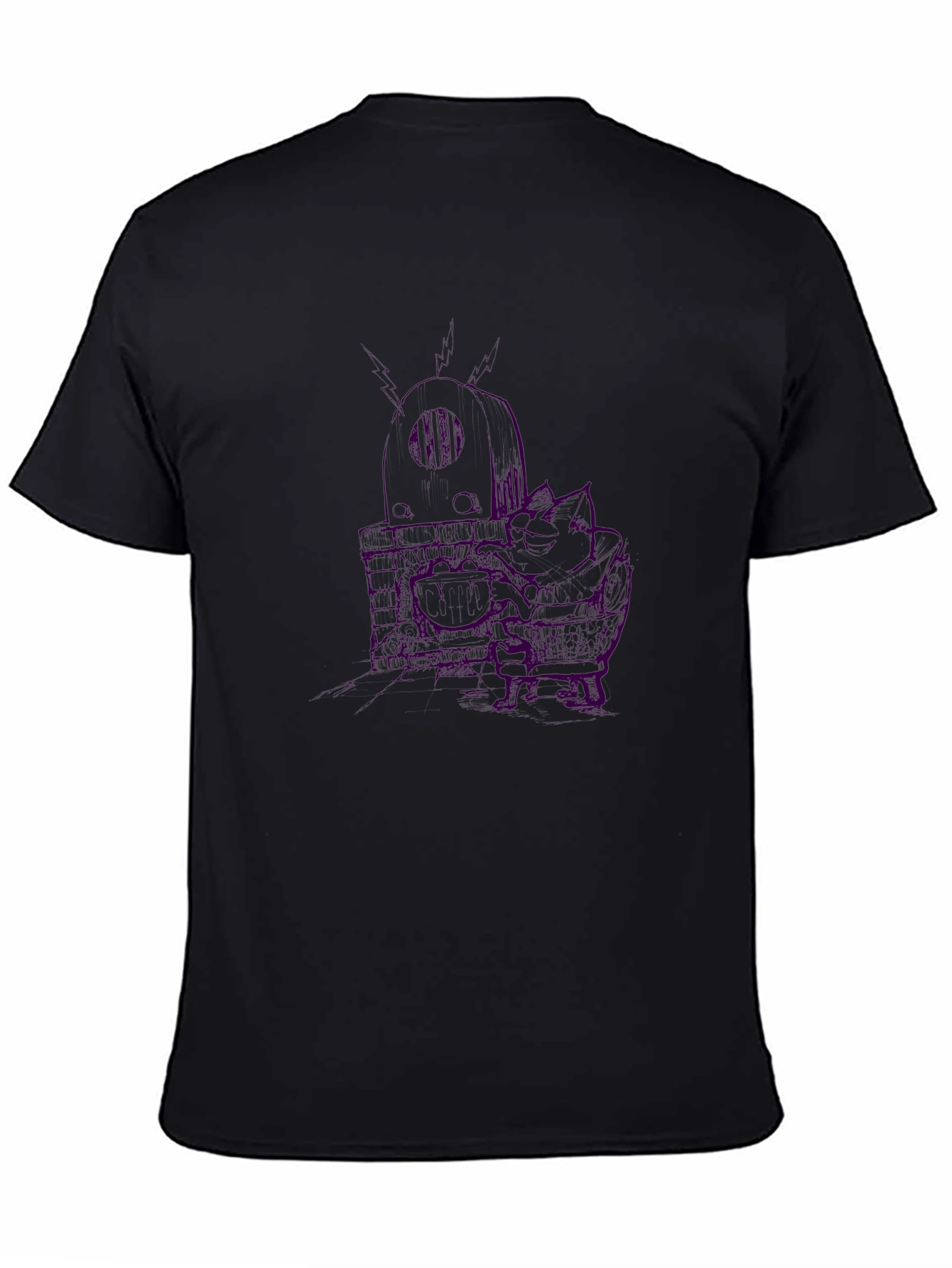 Edgy Graphic Tee - Skull Design Black Cotton