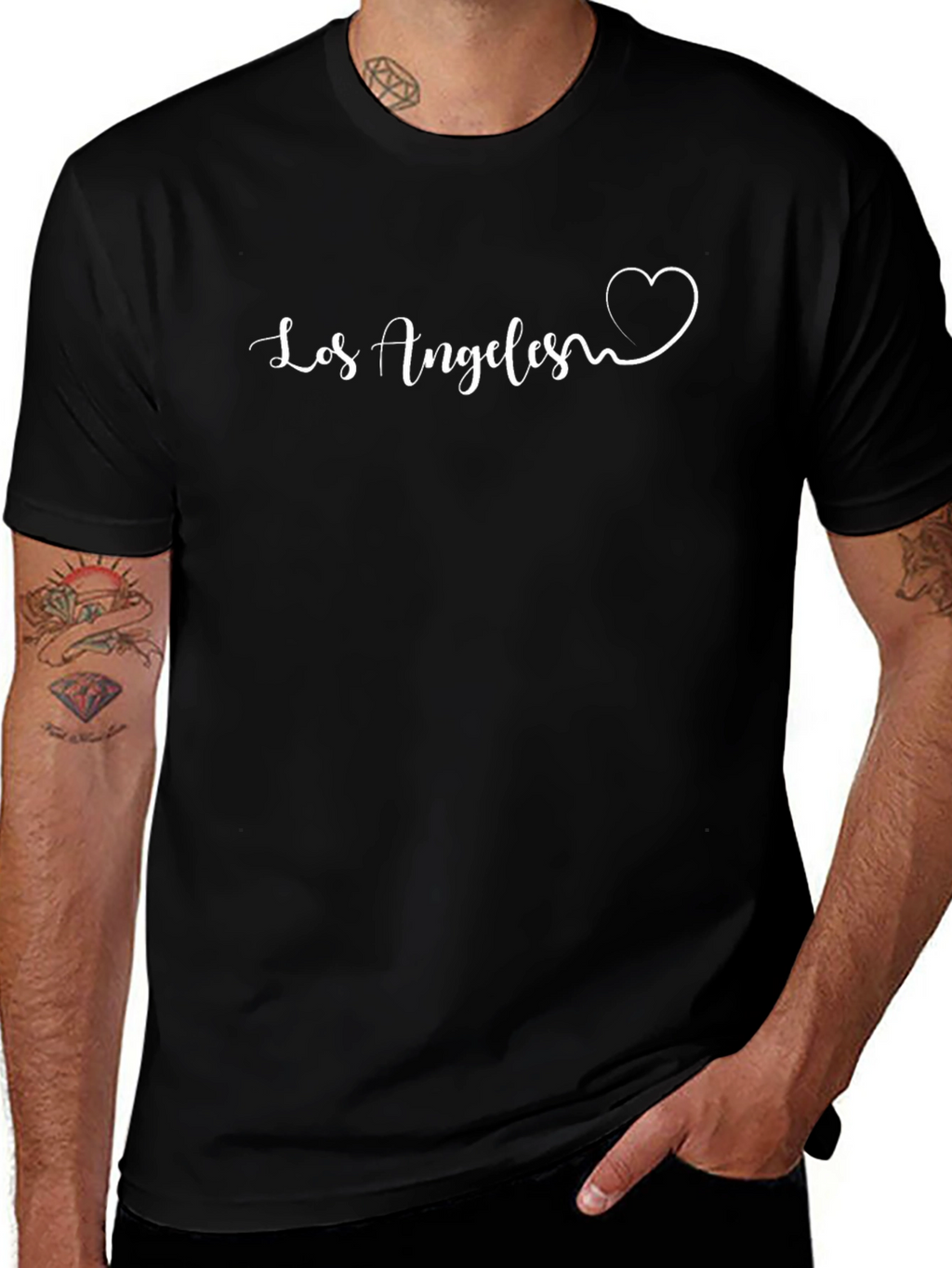 Los Angeles Heart Graphic Tee - Trendy Casual Top