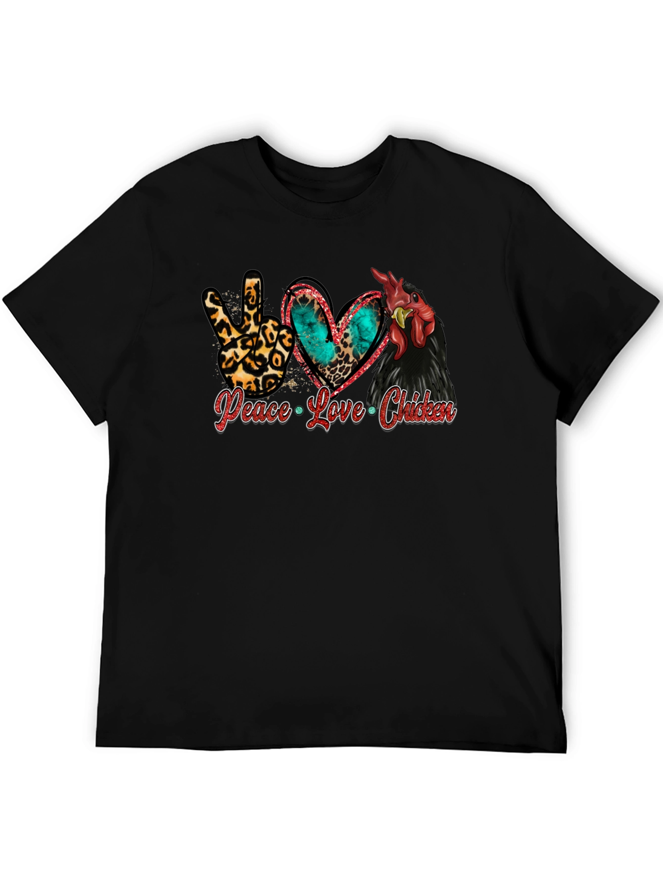 Peace Love Chicken T-Shirt Animal Lover Tee