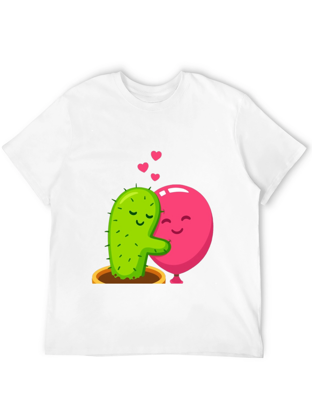Cactus & Balloon Love T-Shirt - Hugging Friends