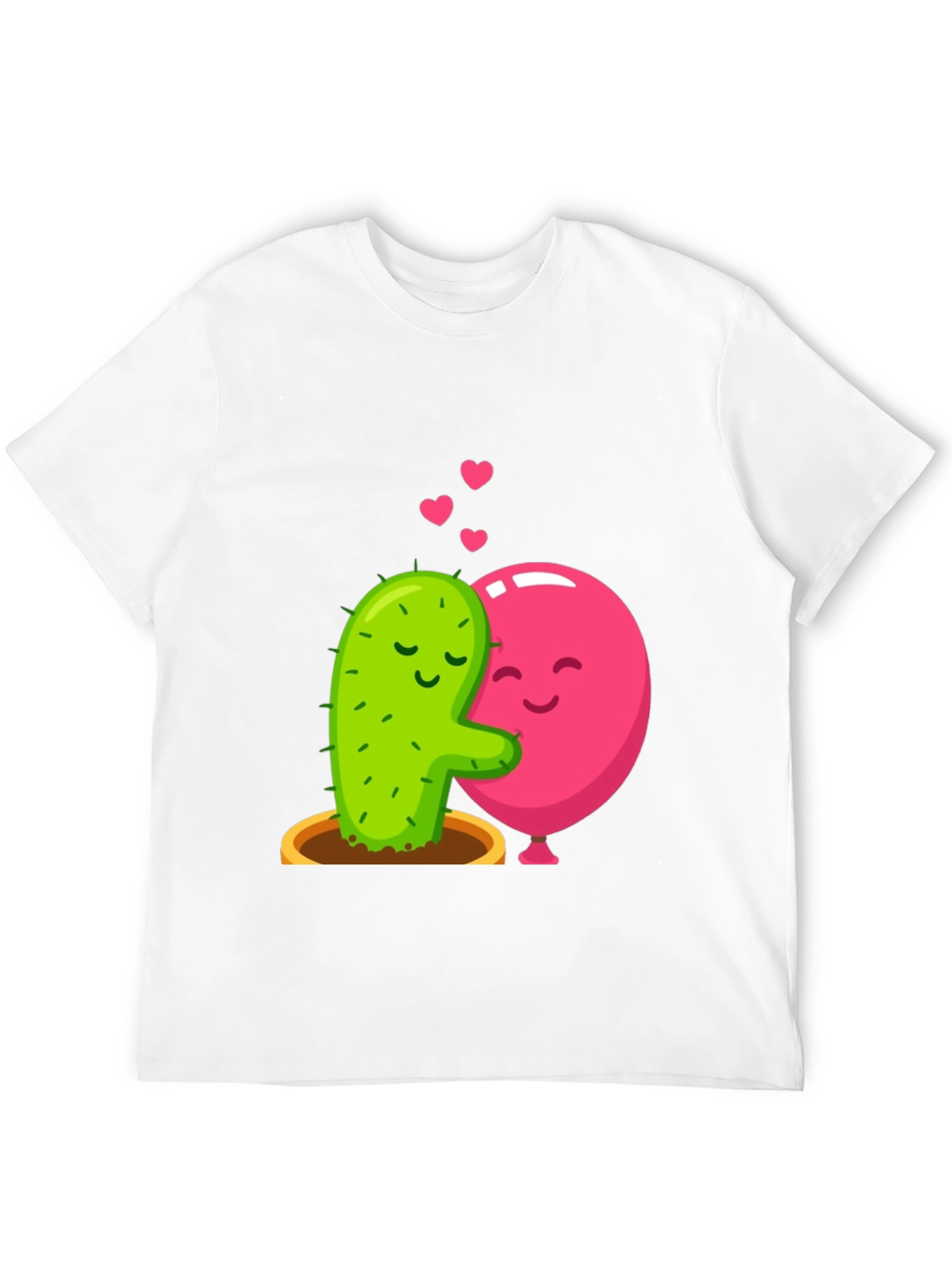 Cactus & Balloon Love T-Shirt - Hugging Friends