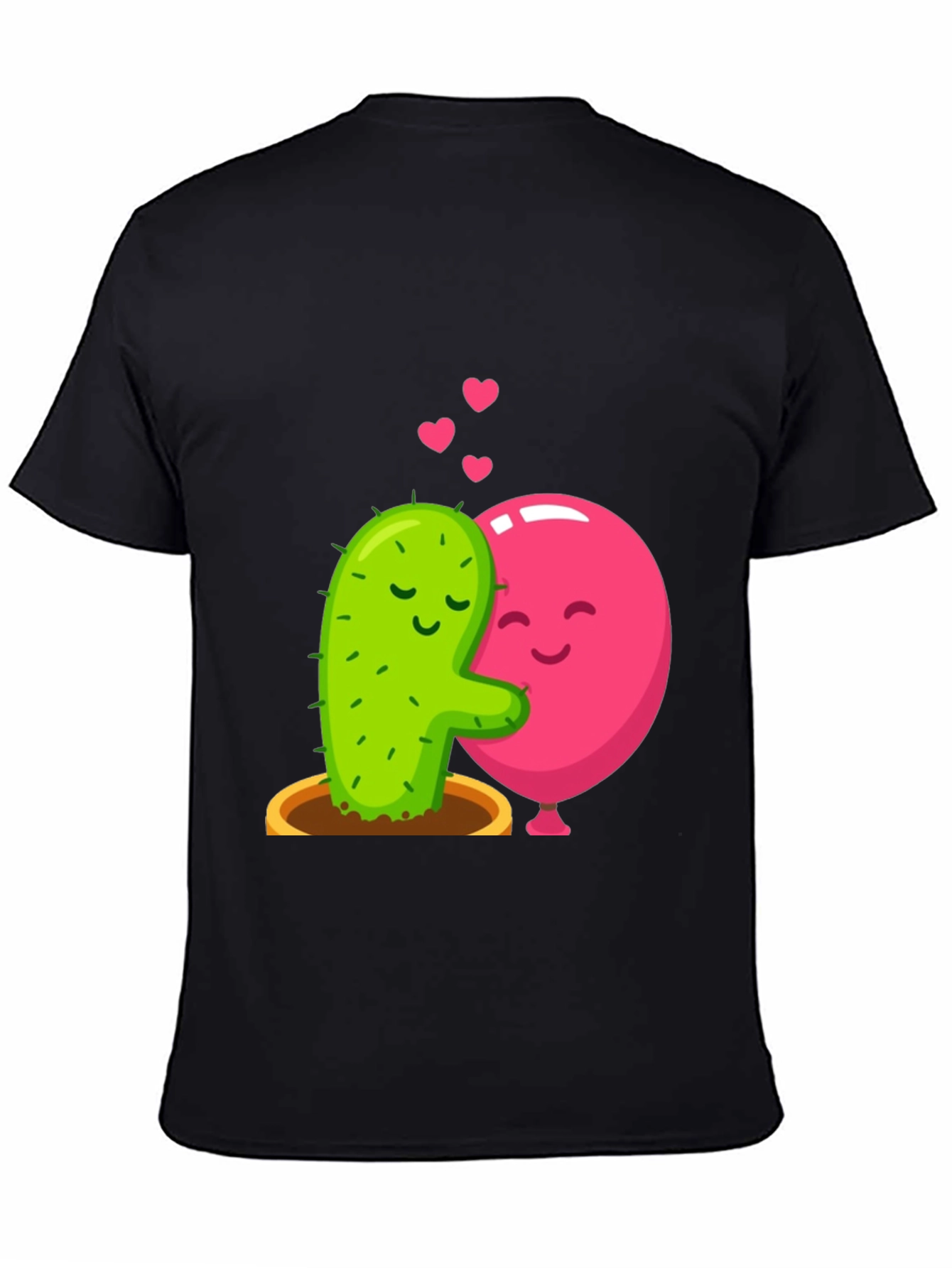 Cactus & Balloon Love T-Shirt - Hugging Friends