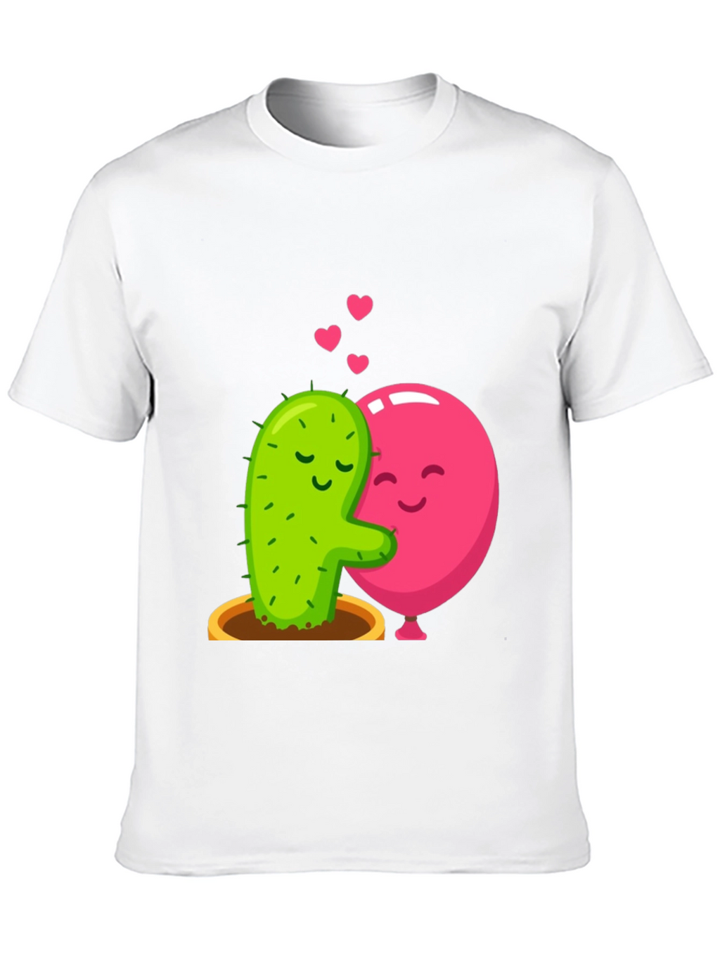 Cactus & Balloon Love T-Shirt - Hugging Friends