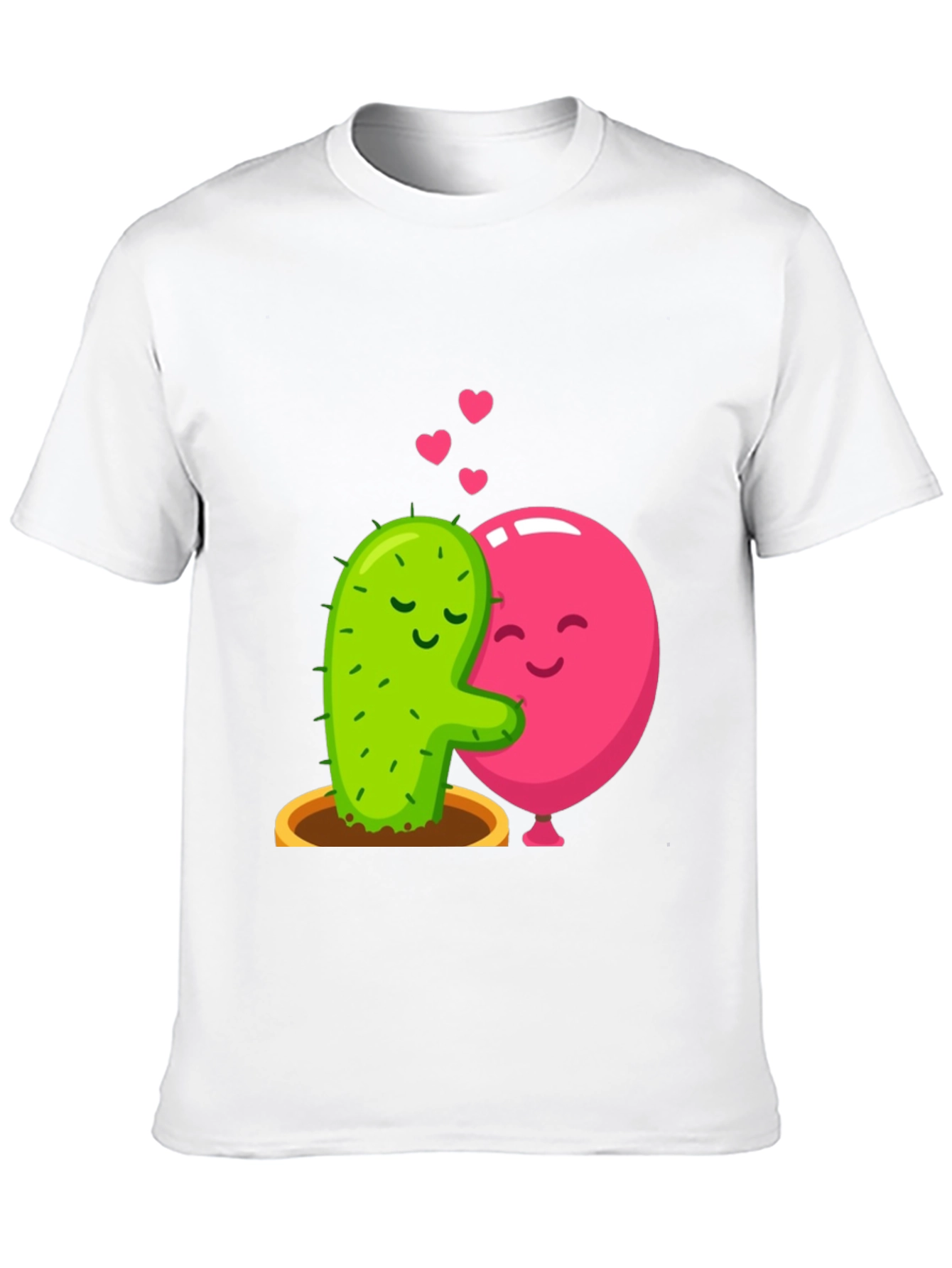Cactus & Balloon Love T-Shirt - Hugging Friends