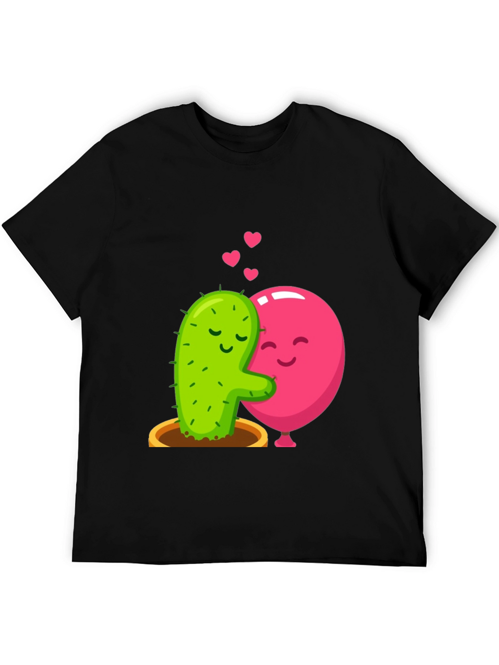Cactus & Balloon Love T-Shirt - Hugging Friends