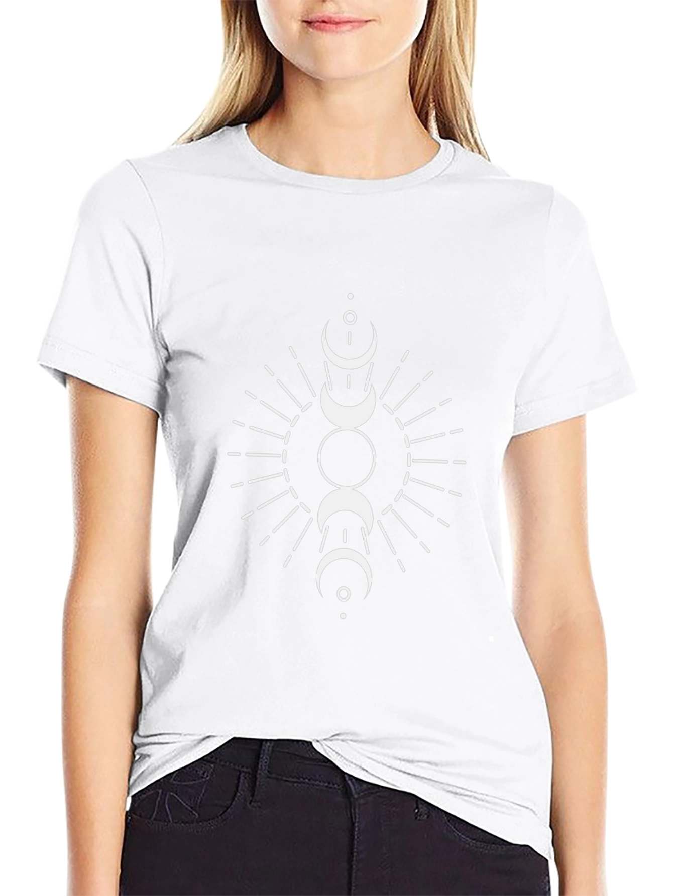 Mystic Moon Phases Graphic Tee - Black