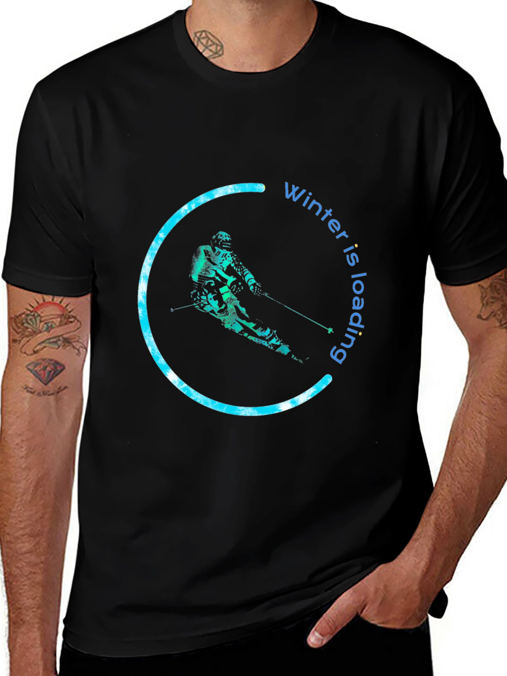Winter is Loading Skier Graphic T-Shirt