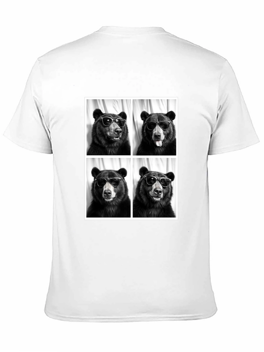 Cool Bear Portrait Black T-Shirt