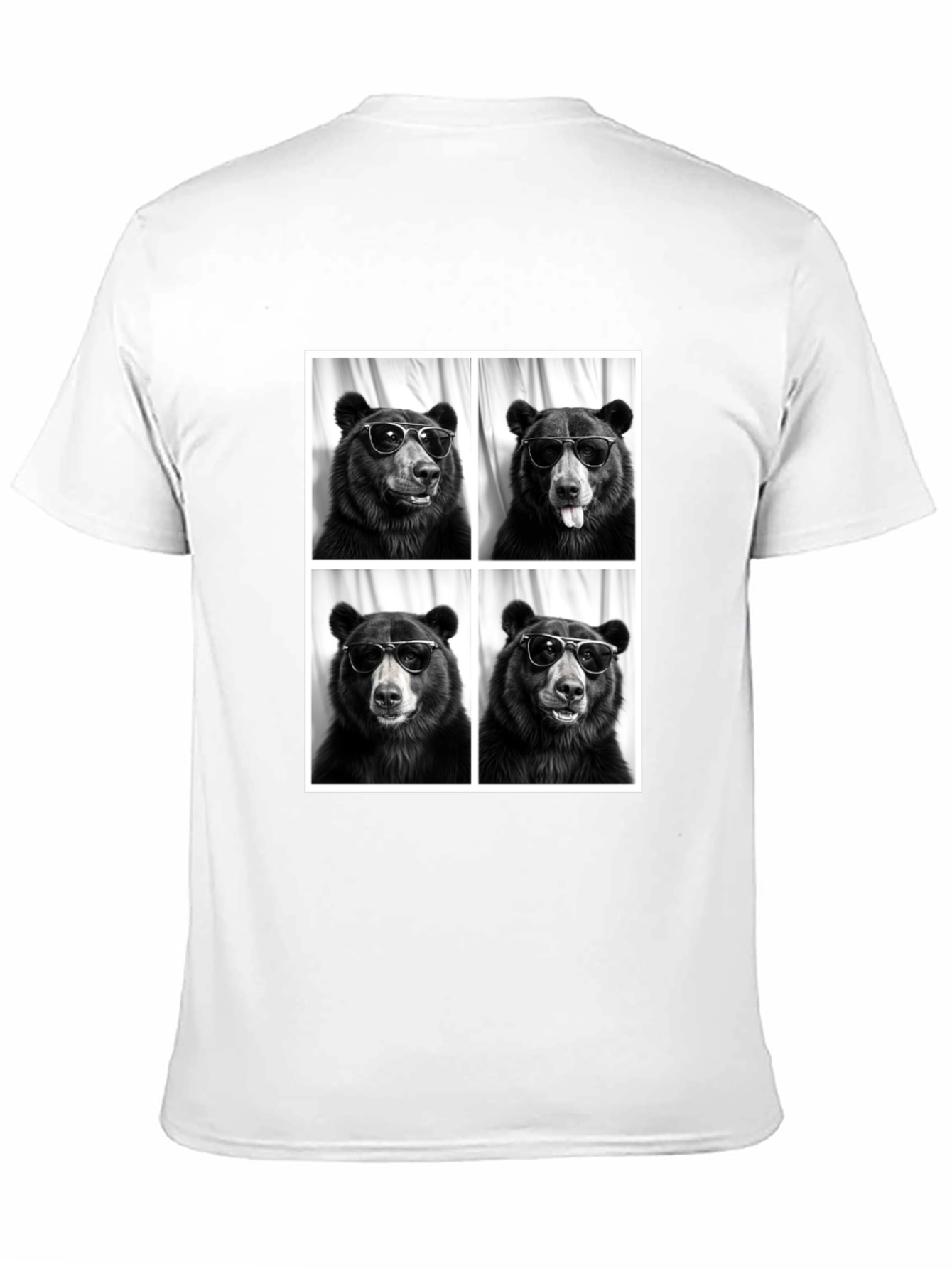Cool Bear Portrait Black T-Shirt
