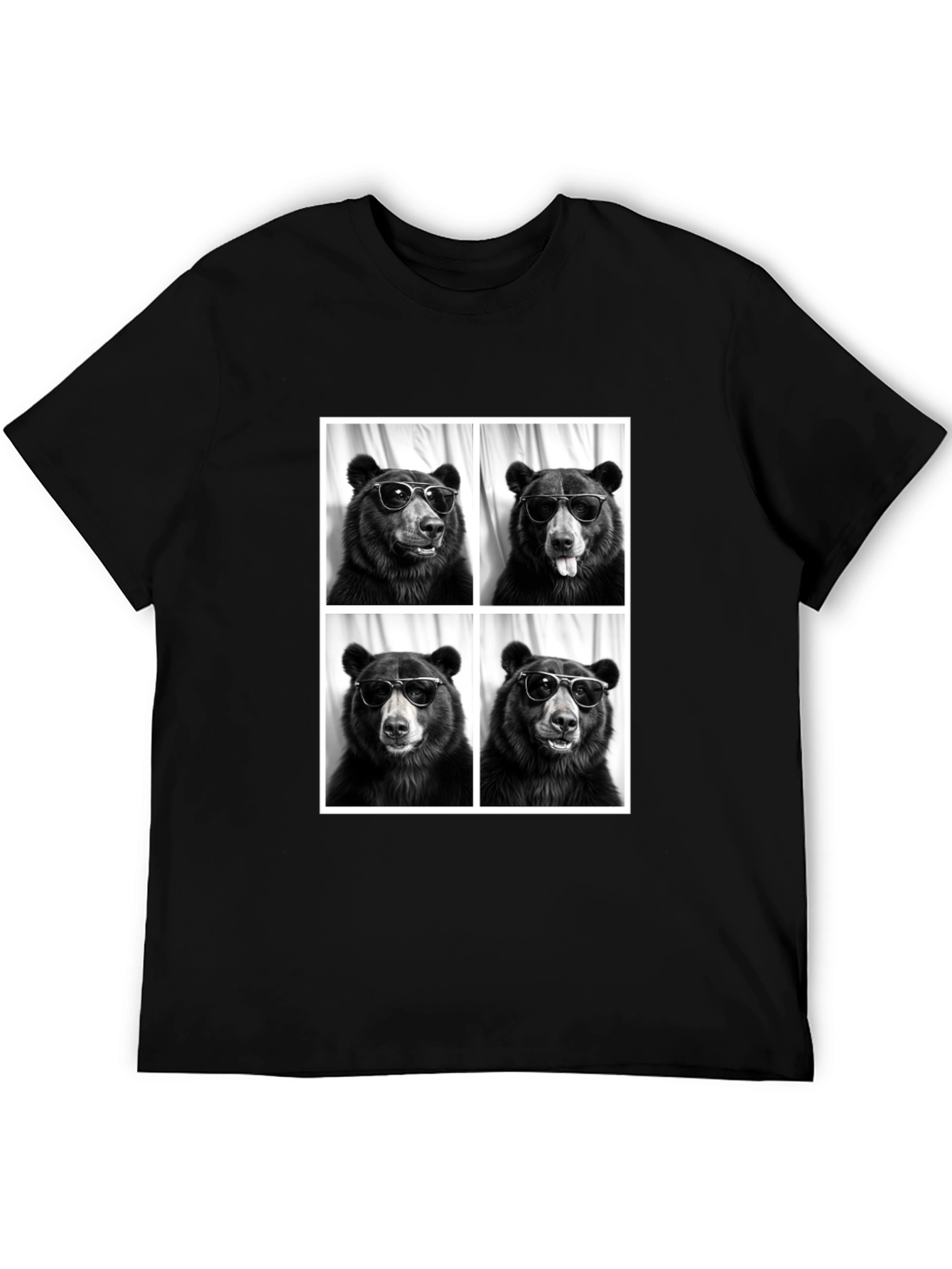 Cool Bear Portrait Black T-Shirt