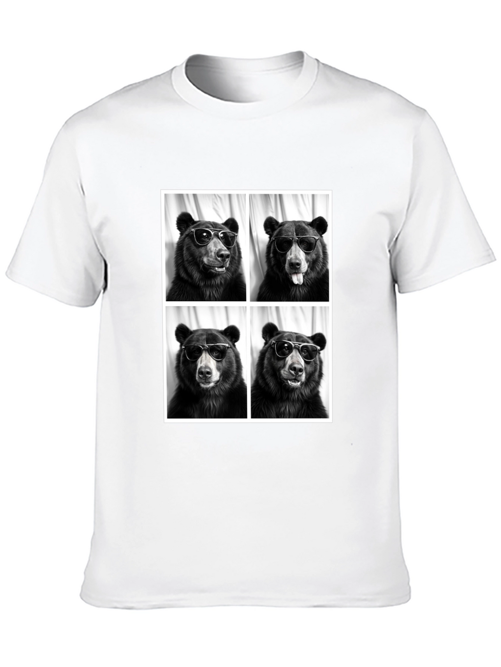 Cool Bear Portrait Black T-Shirt