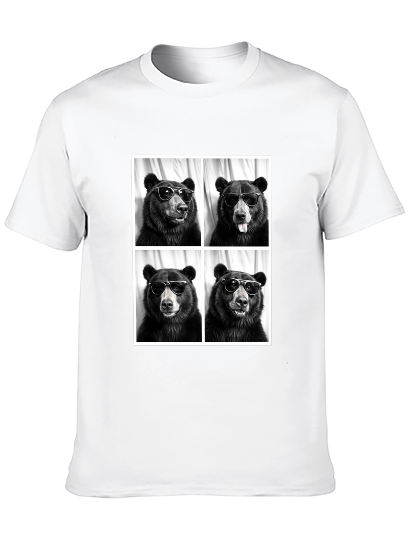 Cool Bear Portrait Black T-Shirt