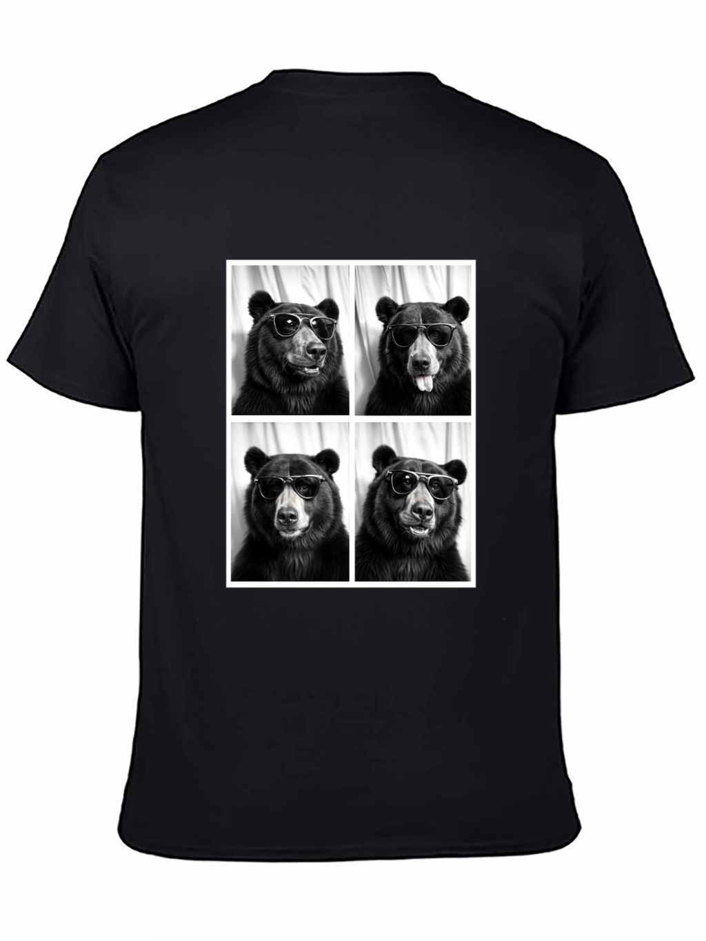 Cool Bear Portrait Black T-Shirt