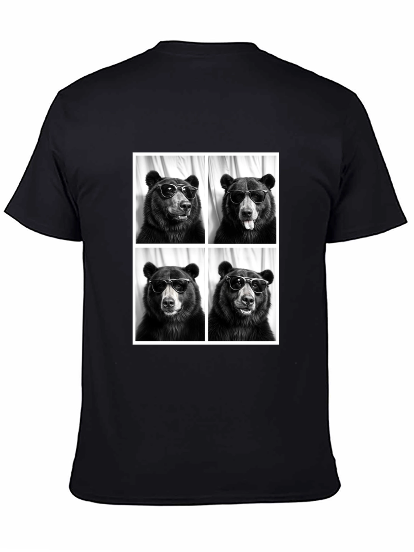 Cool Bear Portrait Black T-Shirt