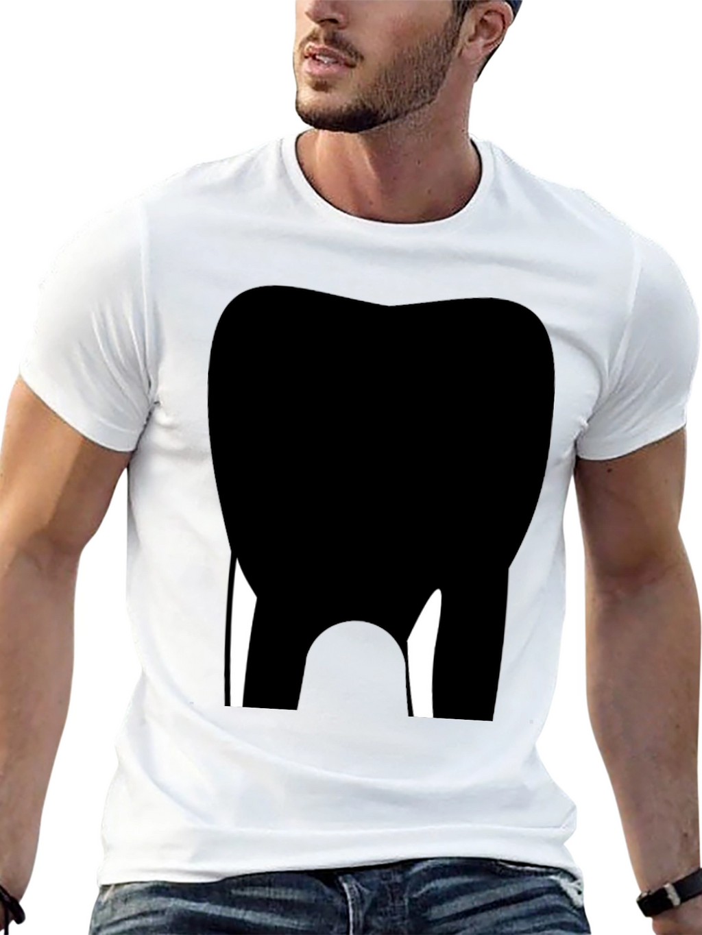 Dental Tooth Graphic Tee - Black Cotton Comfort