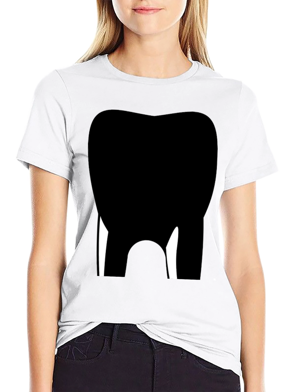 Dental Tooth Graphic Tee - Black Cotton Comfort