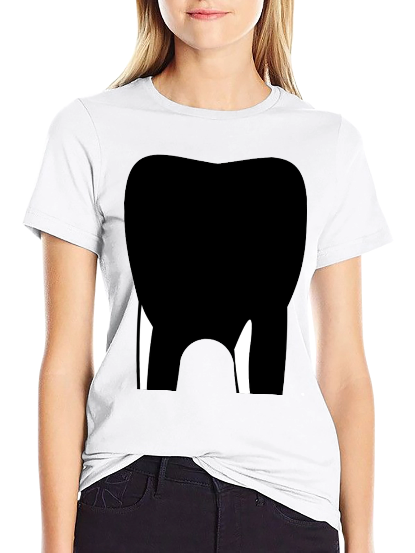 Dental Tooth Graphic Tee - Black Cotton Comfort