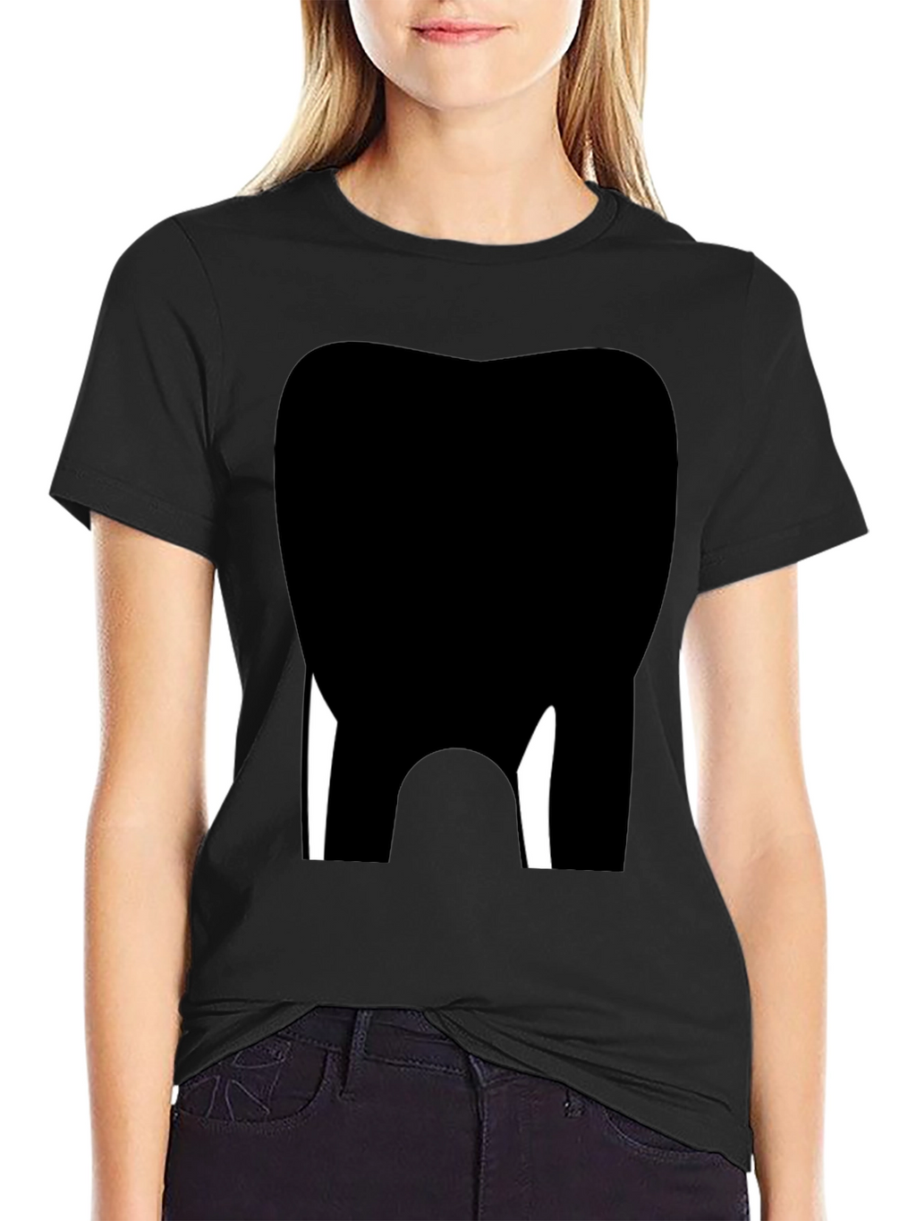 Dental Tooth Graphic Tee - Black Cotton Comfort
