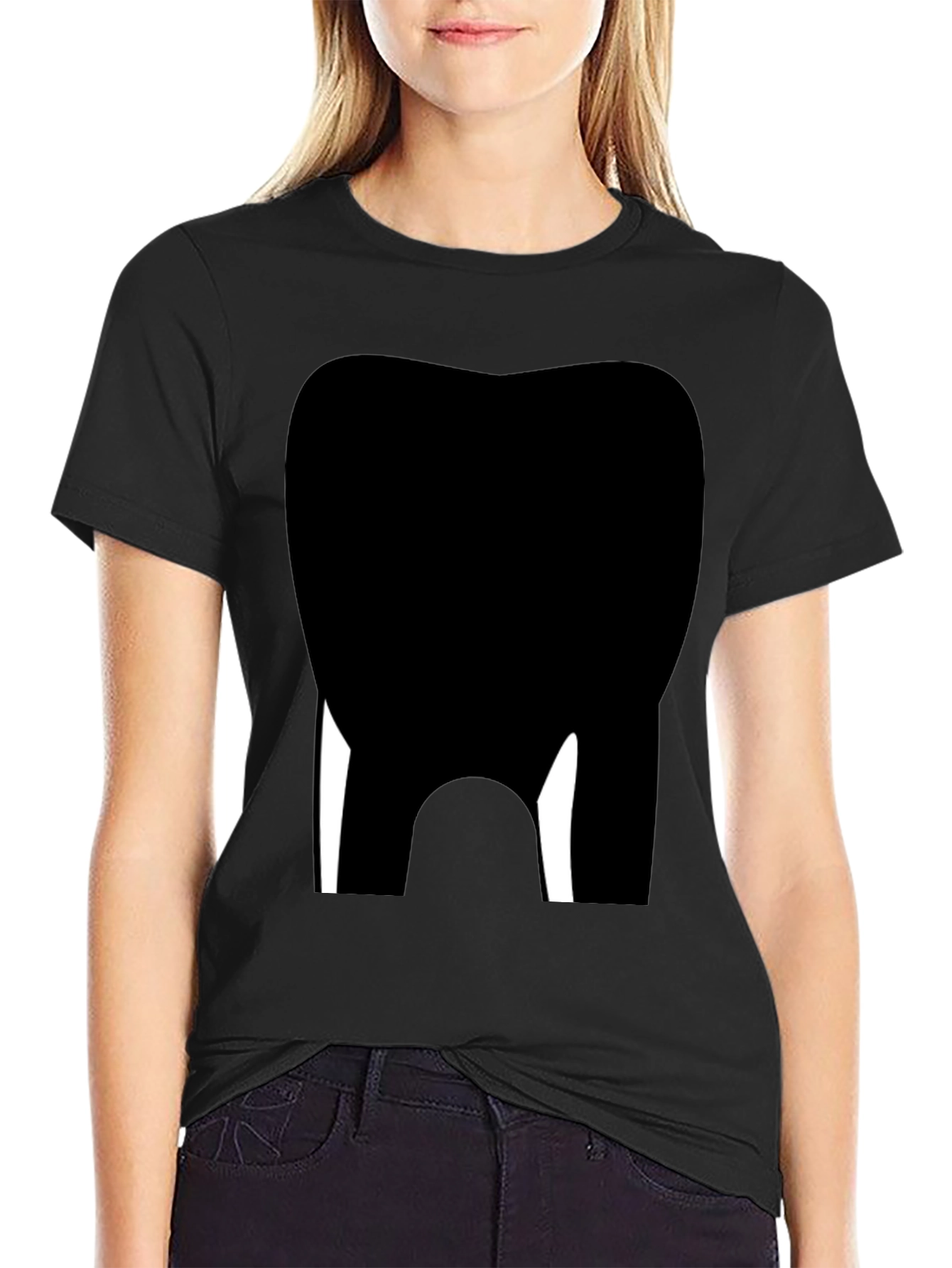 Dental Tooth Graphic Tee - Black Cotton Comfort