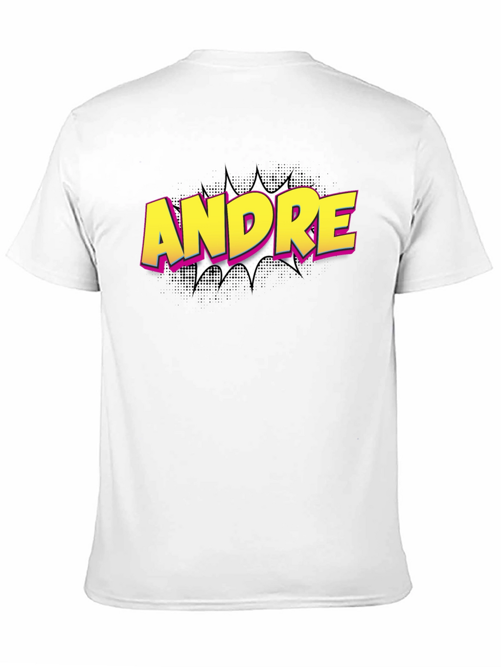 Andre Comic Book Style Black T-Shirt