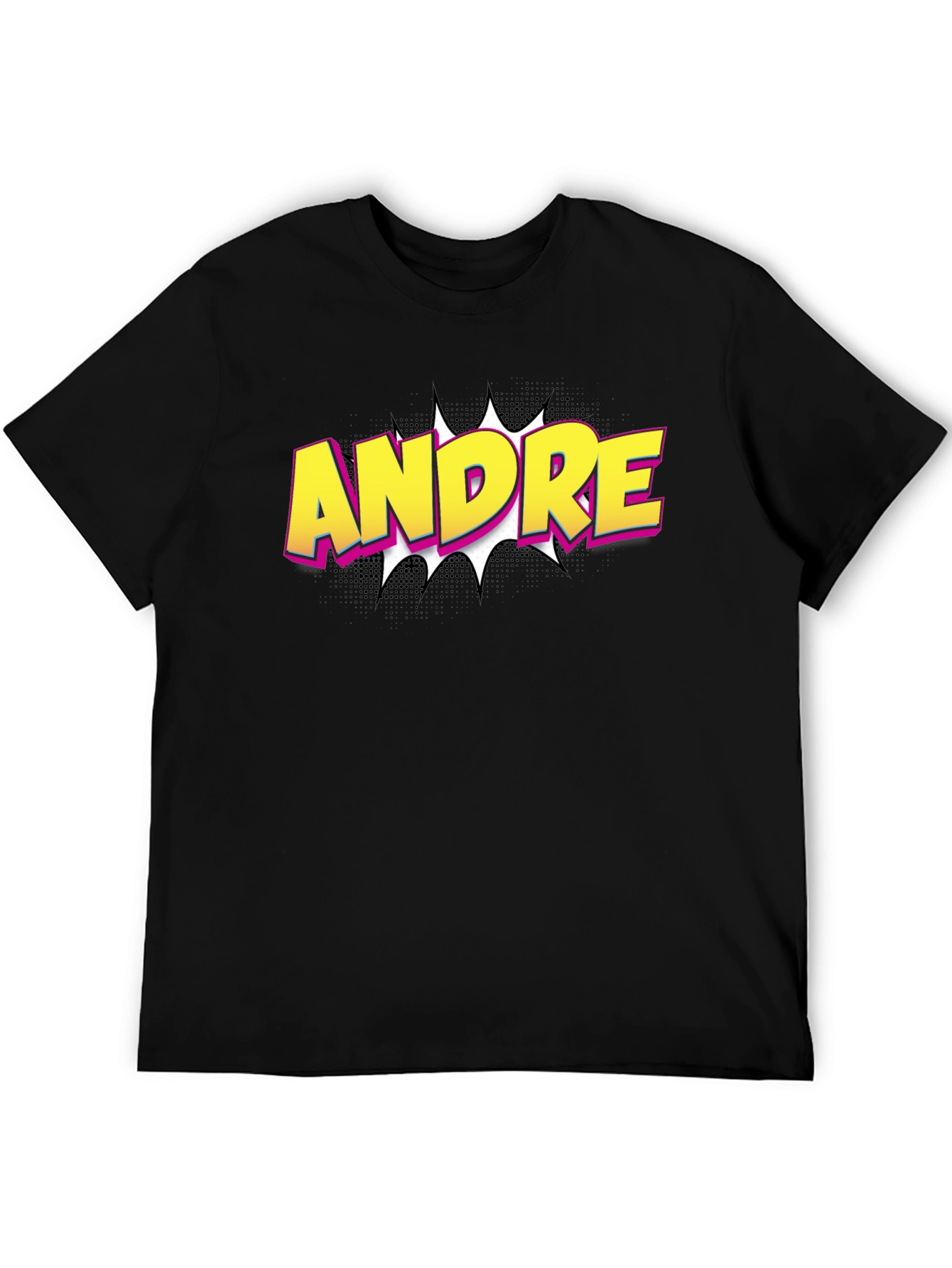 Andre Comic Book Style Black T-Shirt
