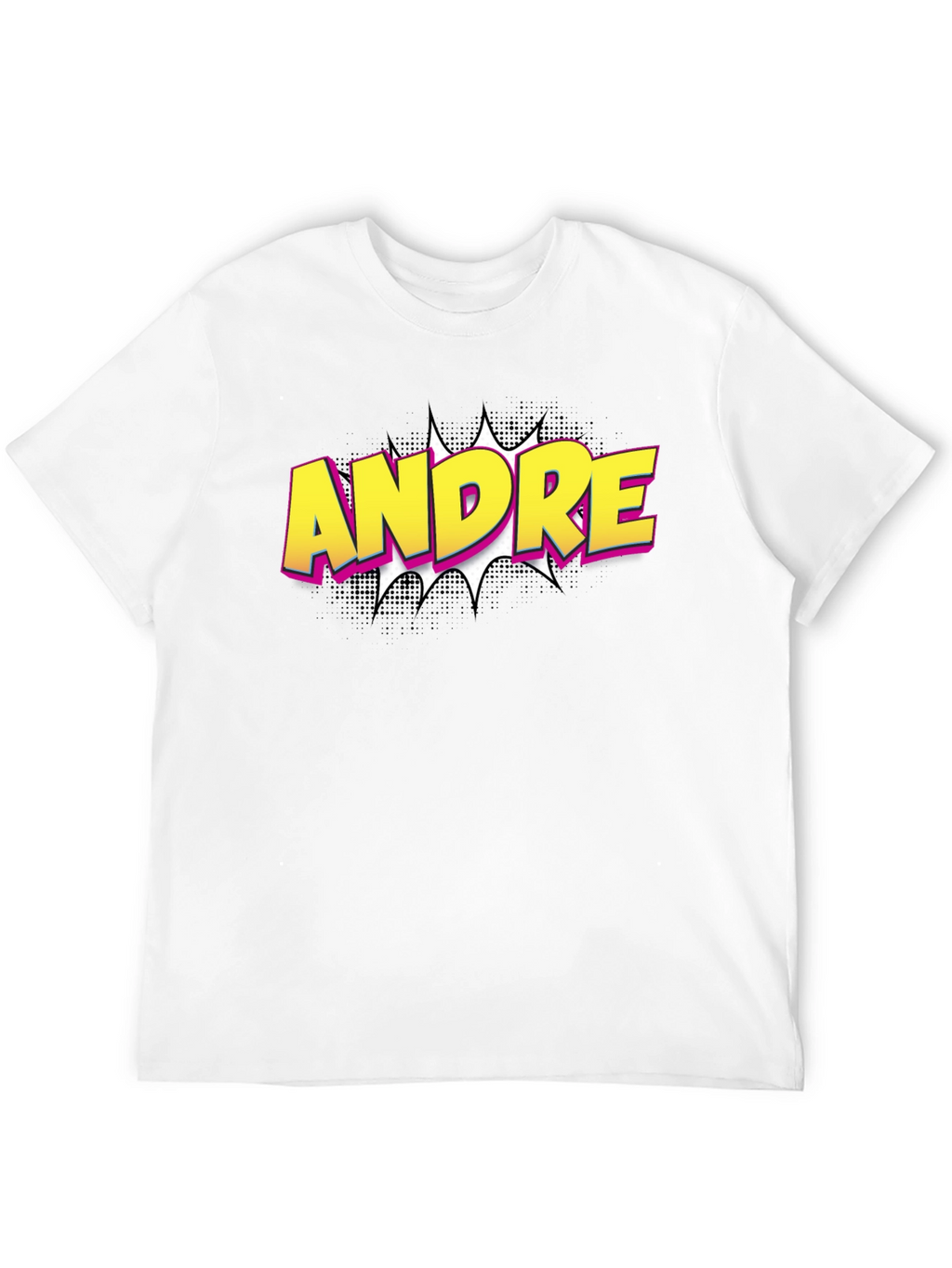 Andre Comic Book Style Black T-Shirt