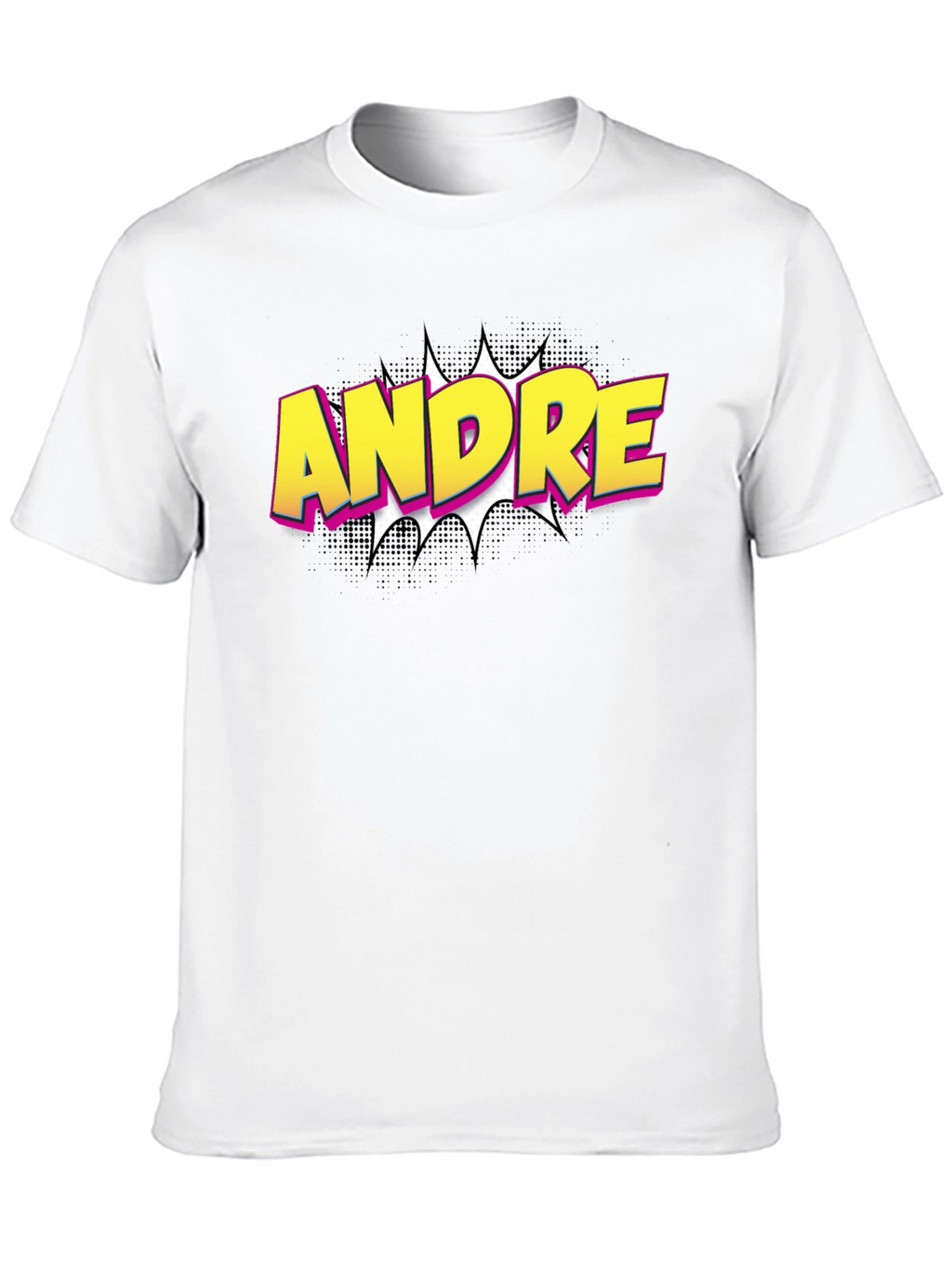 Andre Comic Book Style Black T-Shirt
