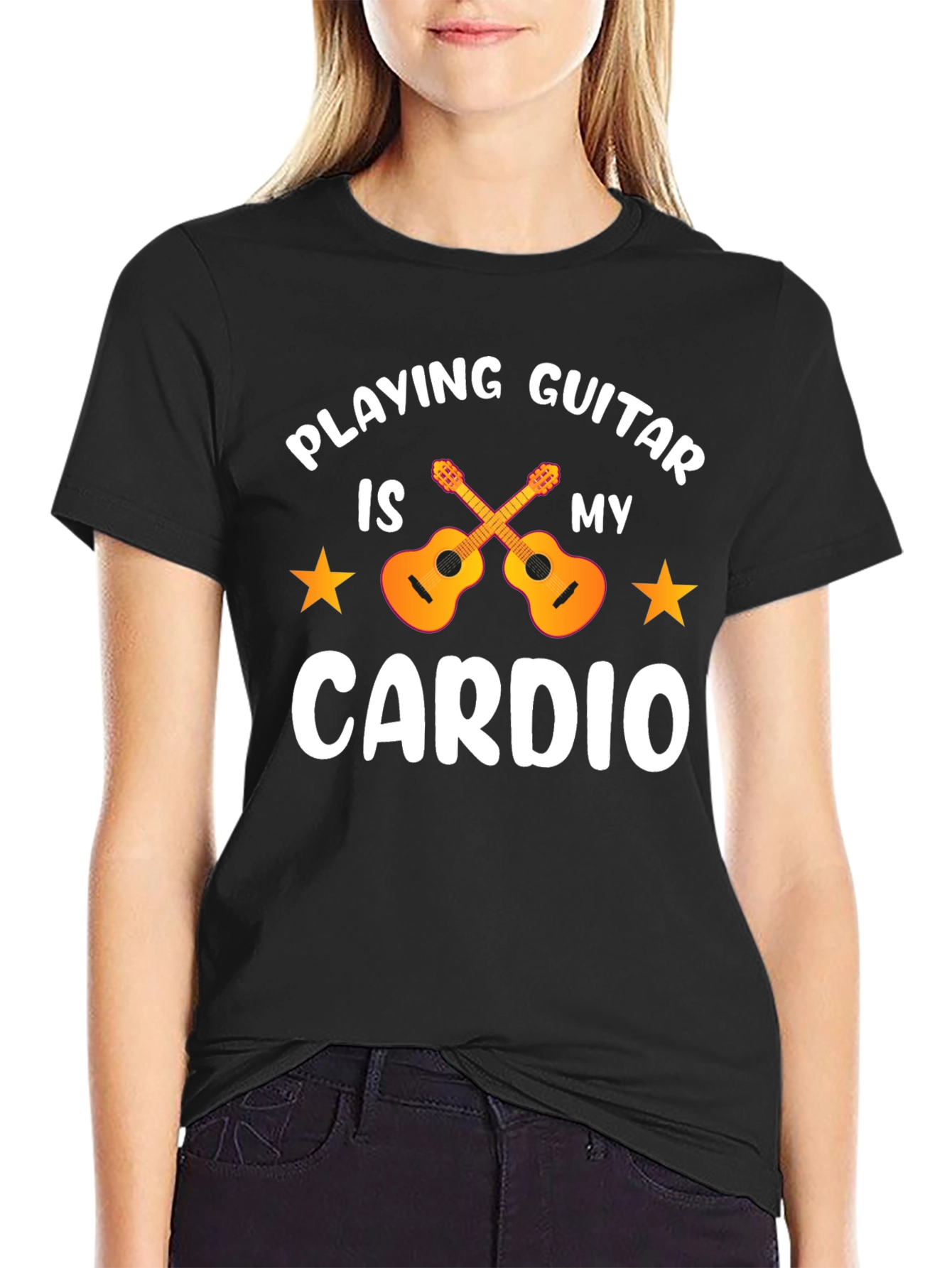 Guitar Cardio T-Shirt: Musicians Workout Tee