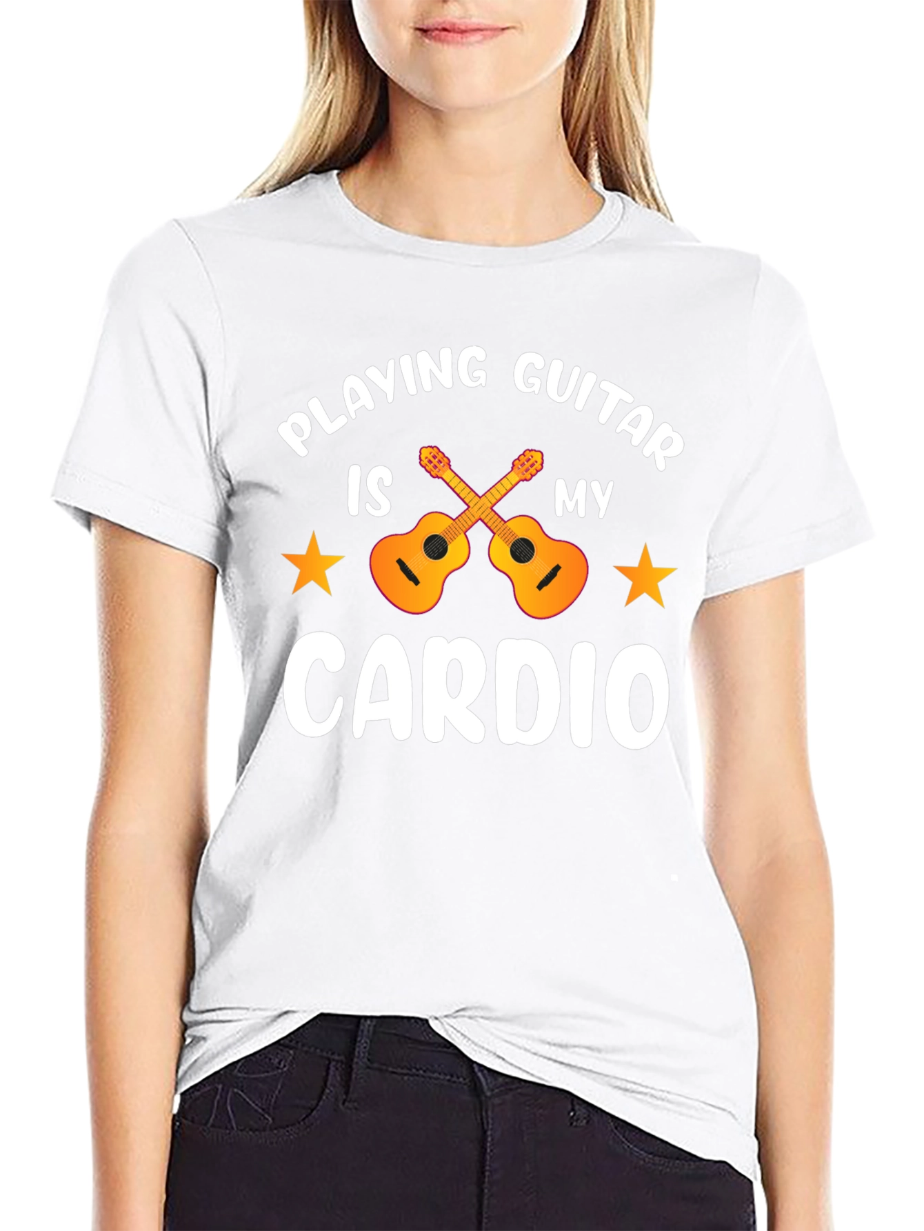 Guitar Cardio T-Shirt: Musicians Workout Tee