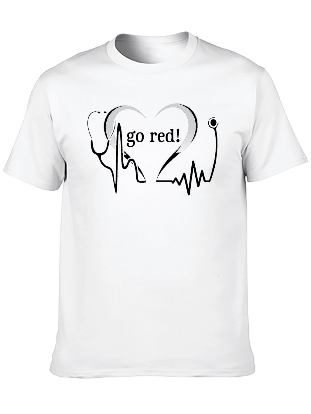 Go Red Heartbeat Stethoscope Graphic Tee