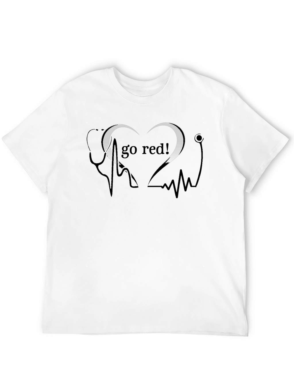 Go Red Heartbeat Stethoscope Graphic Tee