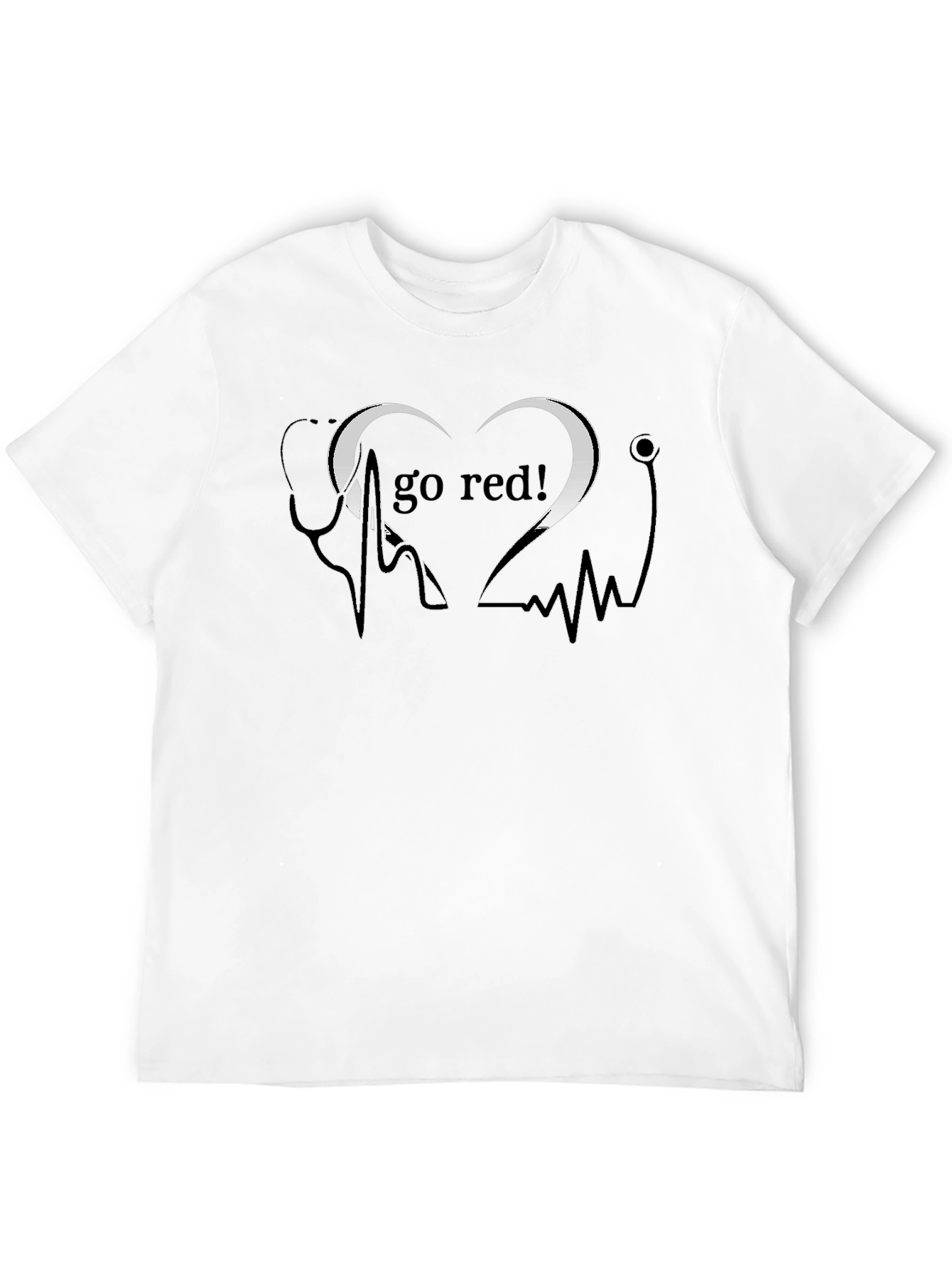 Go Red Heartbeat Stethoscope Graphic Tee