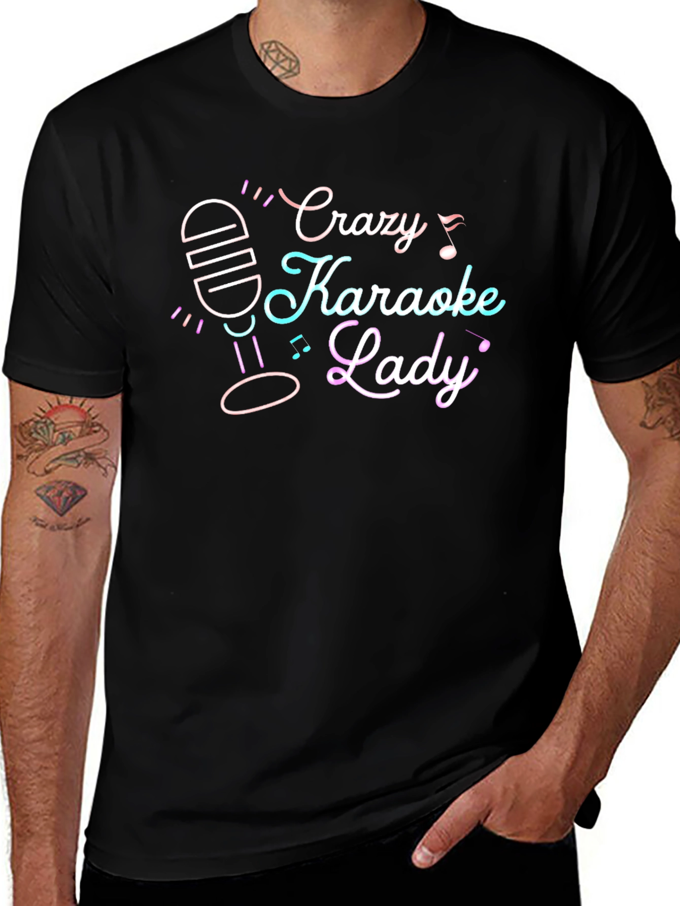 Crazy Karaoke Lady T-Shirt - Fun Karaoke Tee