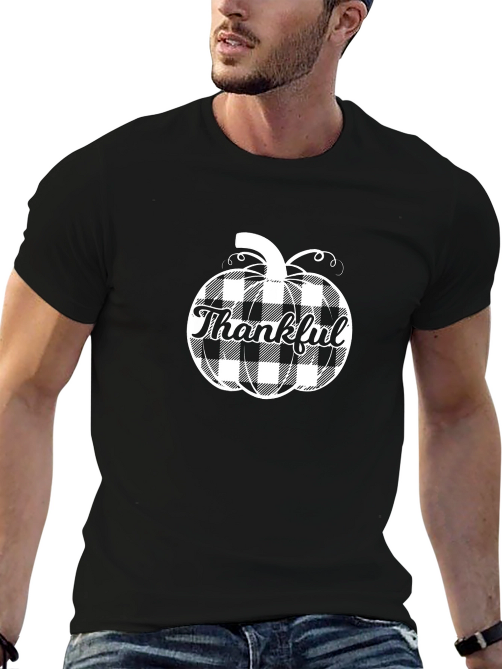 Thankful Pumpkin Plaid T-Shirt
