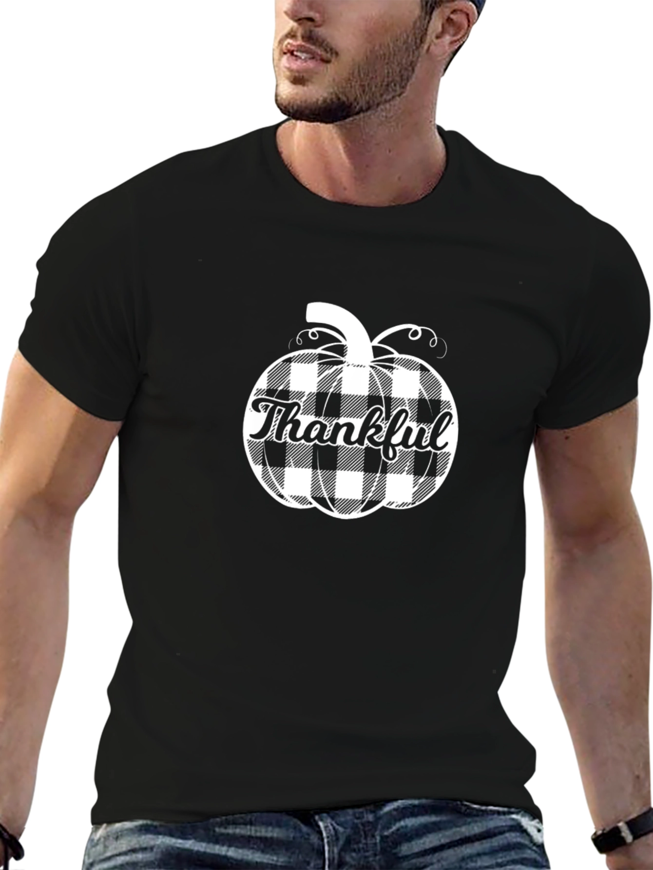 Thankful Pumpkin Plaid T-Shirt