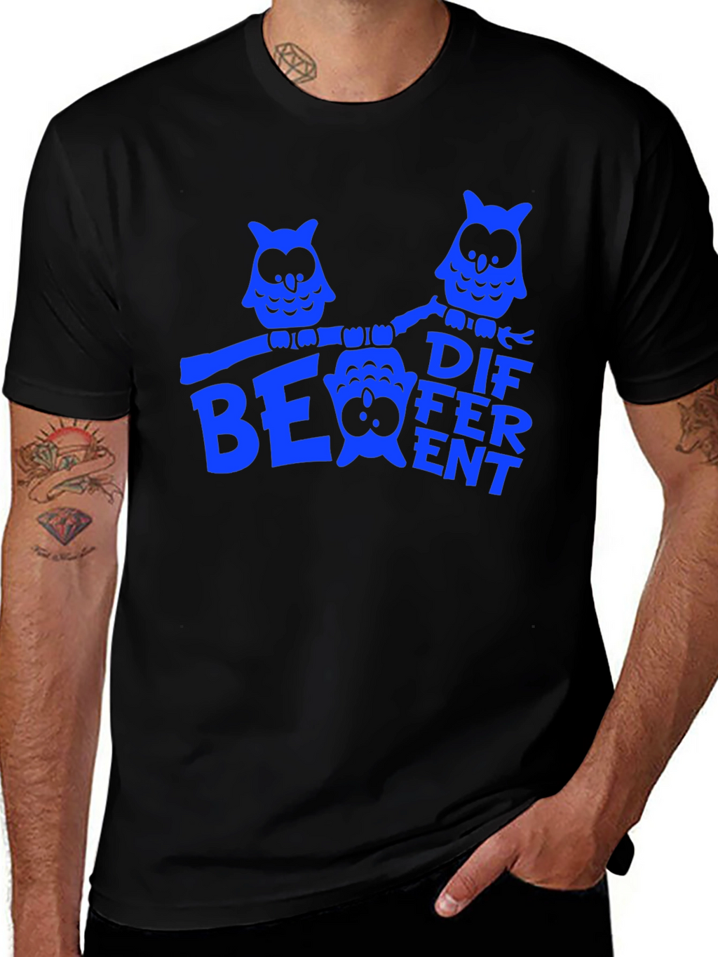 Be Different Owl T-Shirt - Black