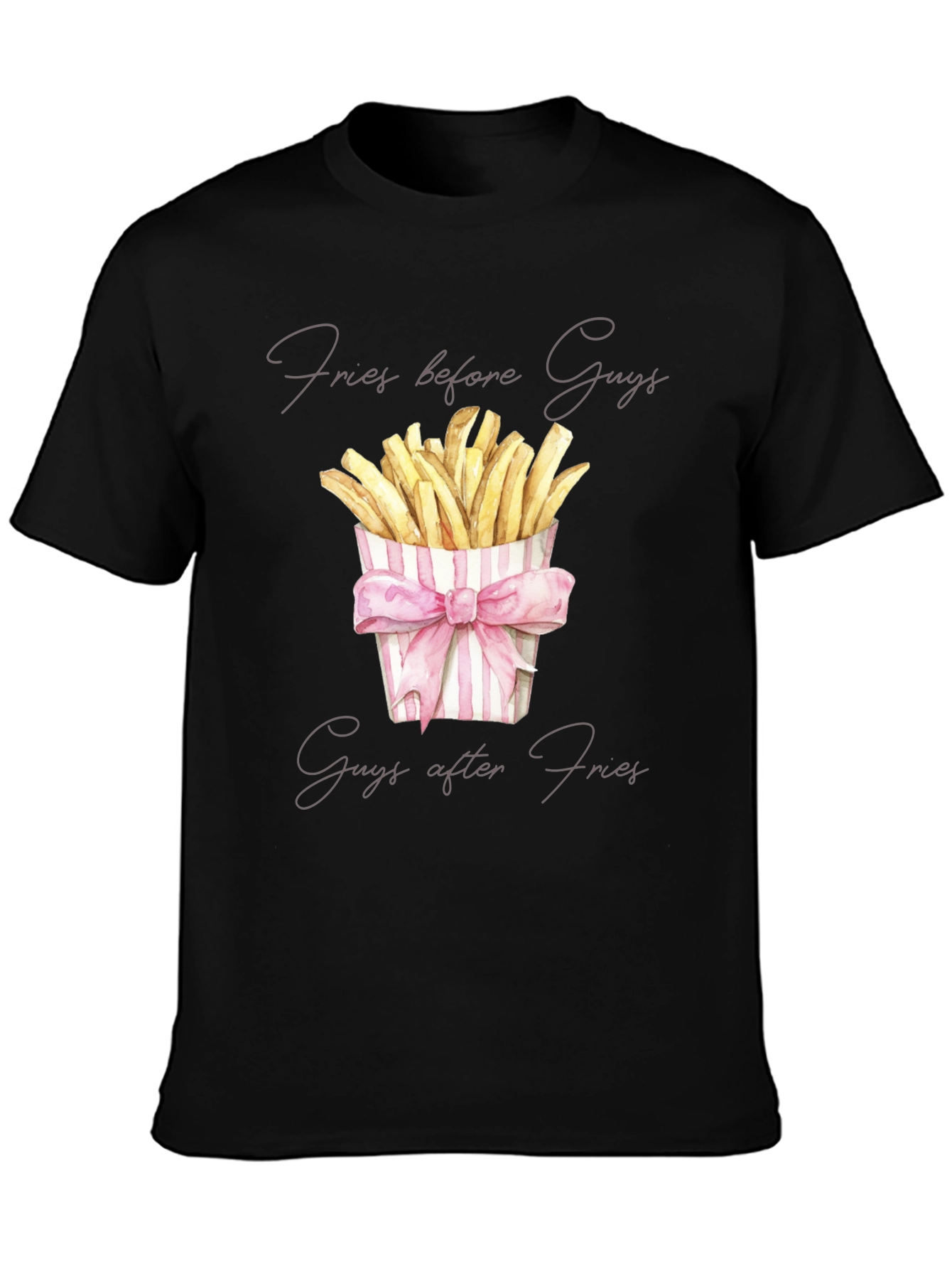 Fries Before Guys Graphic Tee - Trendy Foodie T-Shirt