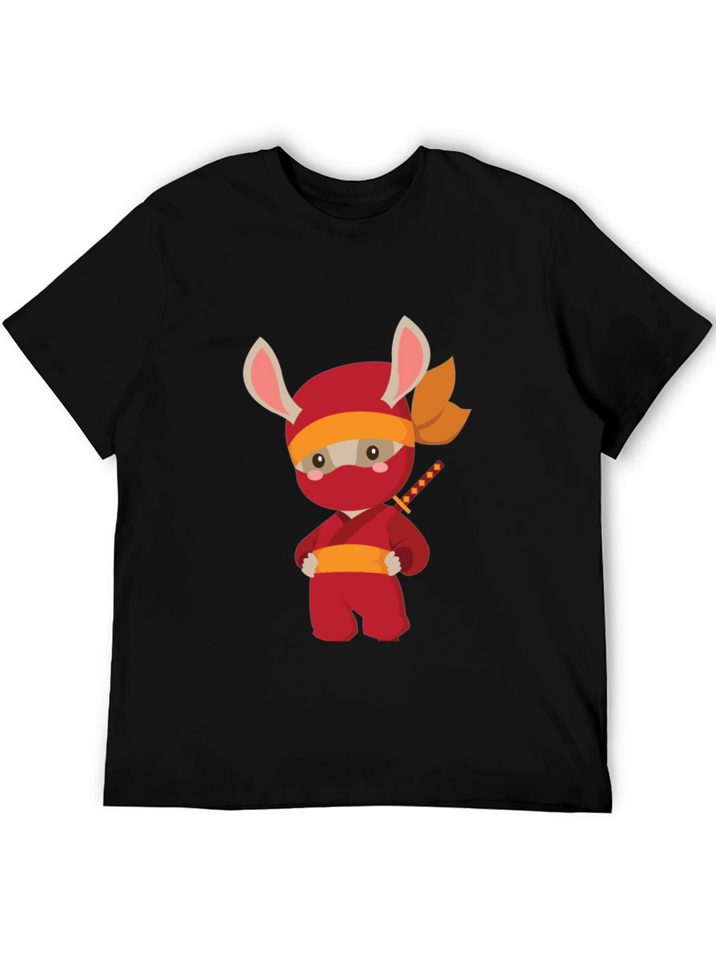 Ninja Bunny Graphic T-Shirt - Black