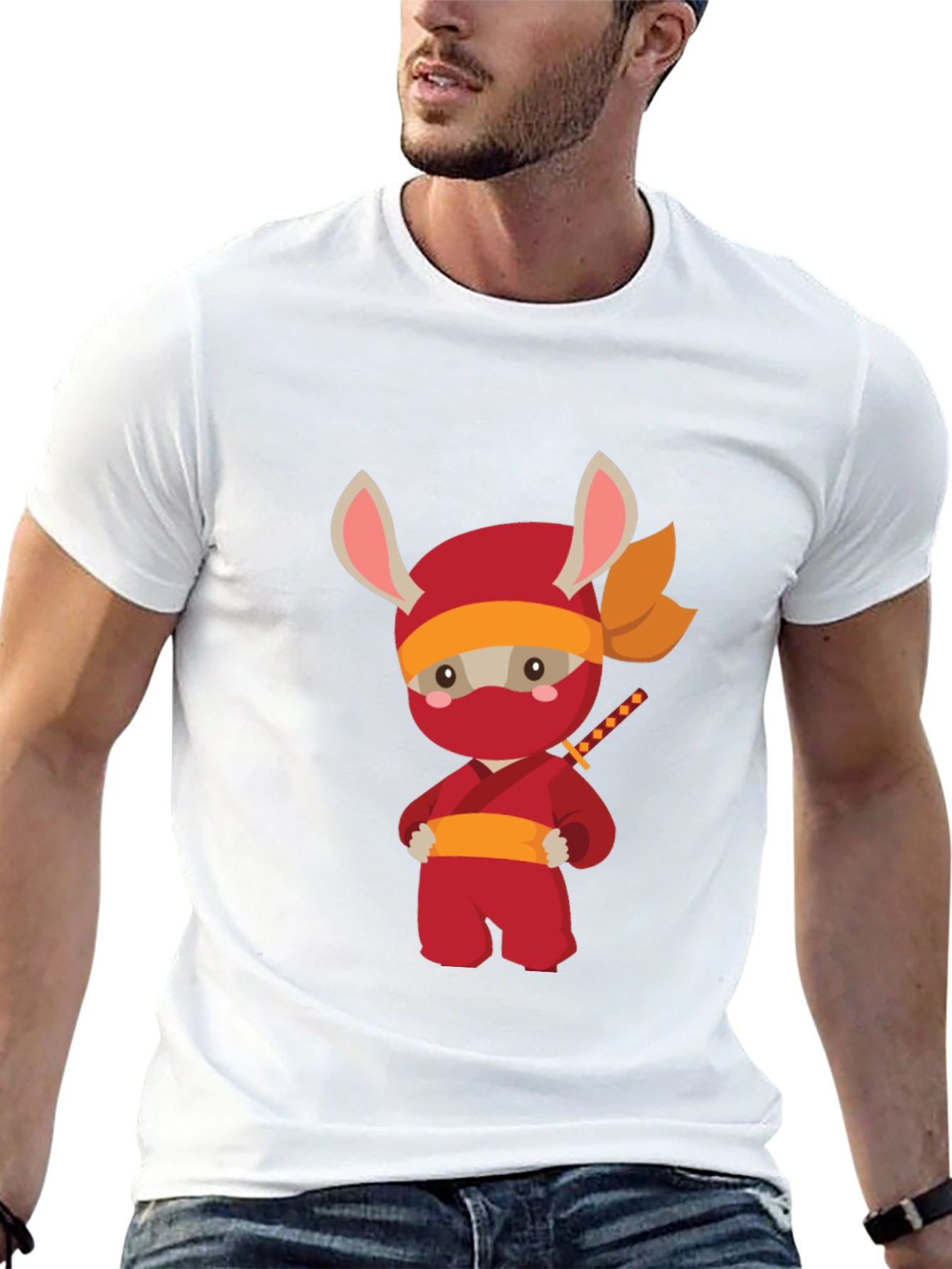 Ninja Bunny Graphic T-Shirt - Black