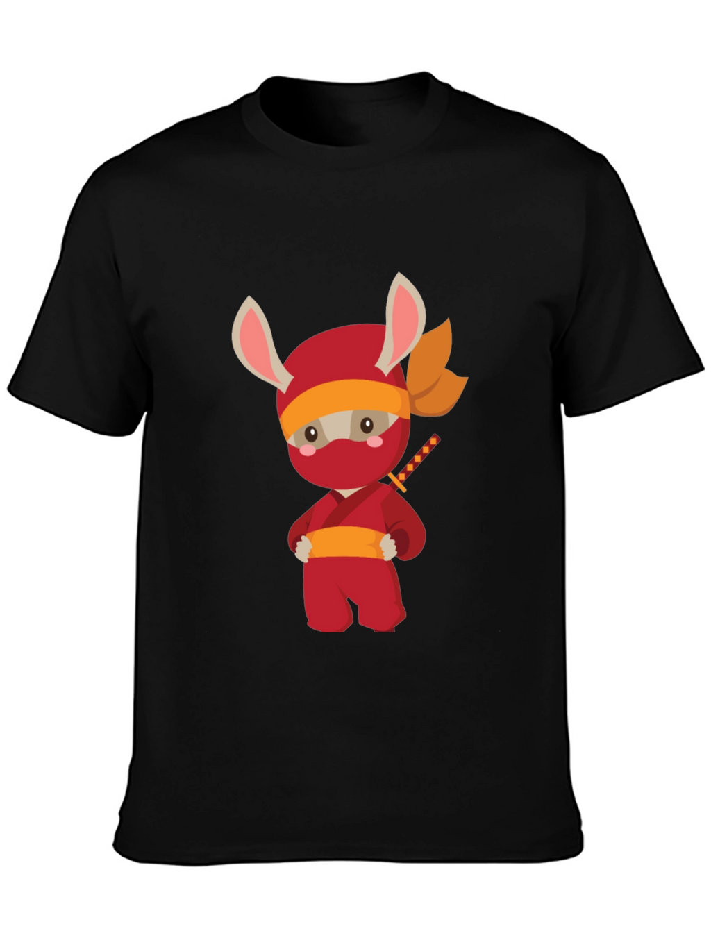 Ninja Bunny Graphic T-Shirt - Black