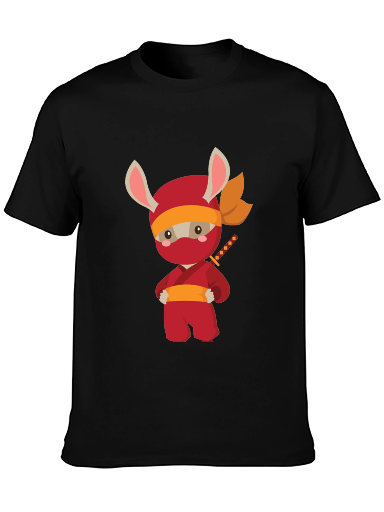 Ninja Bunny Graphic T-Shirt - Black