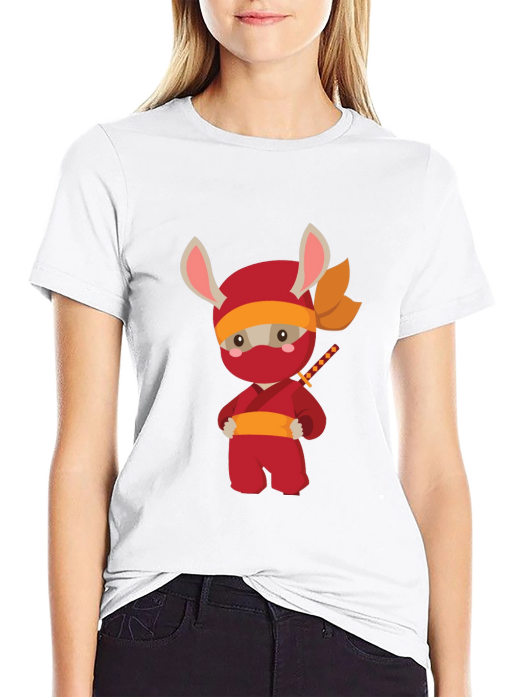 Ninja Bunny Graphic T-Shirt - Black